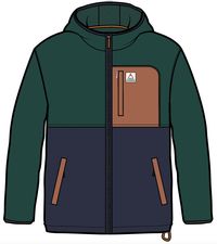Loch Hooded Polar Fleece - Rain Forest/Rich Navy - Image 13