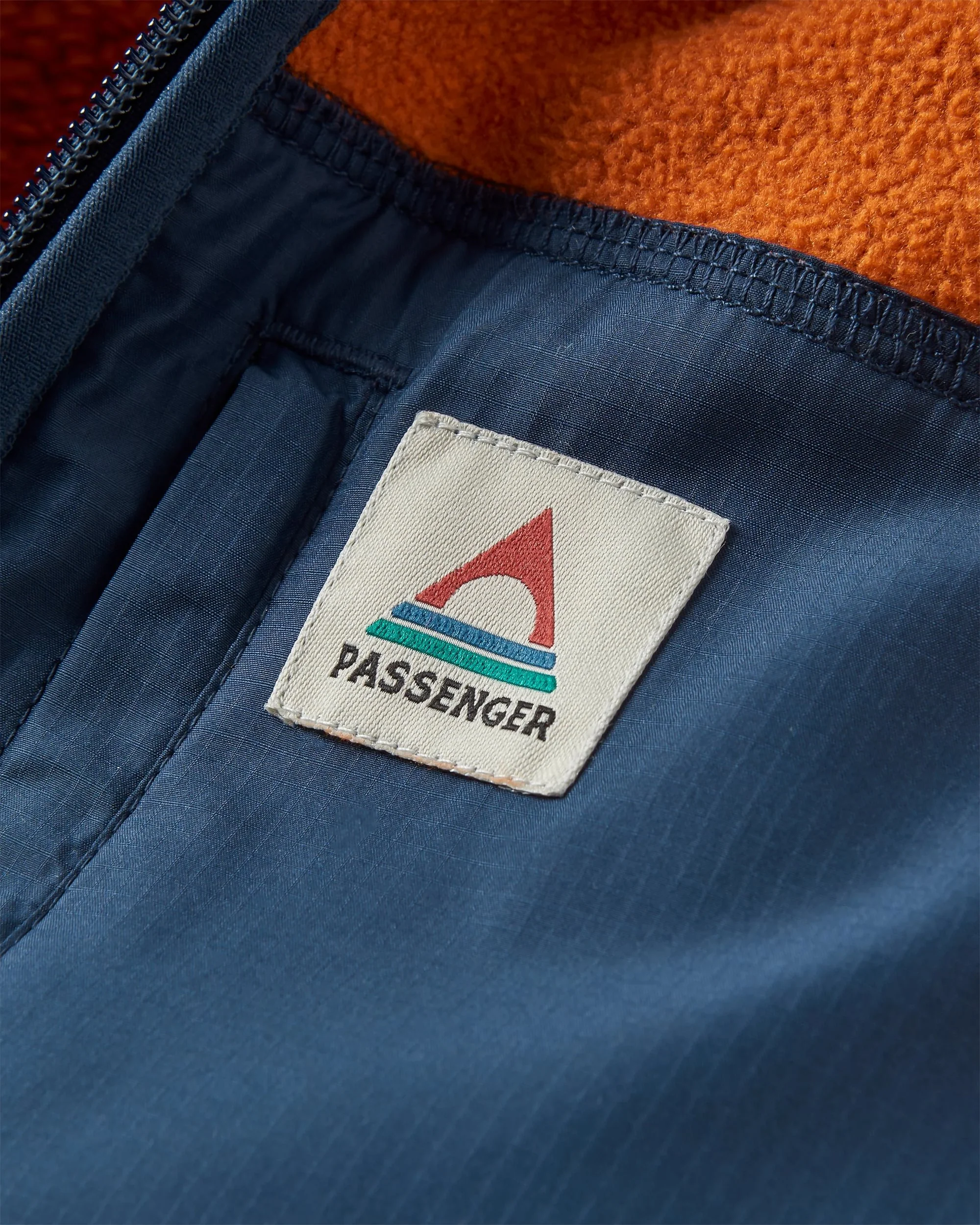 Loch Hooded Polar Fleece - Sunset Orange/Storm Grey - Image 3