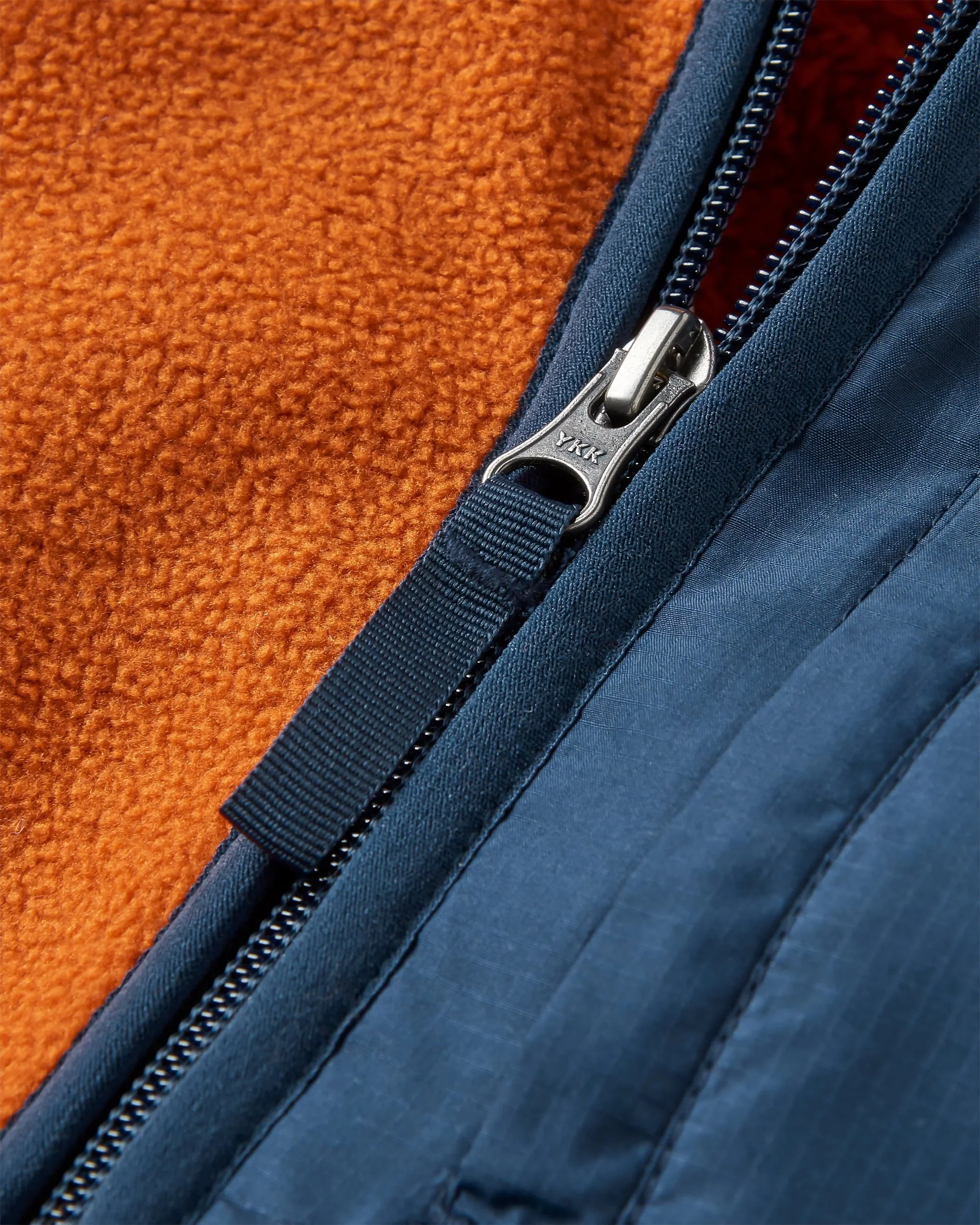 Loch Hooded Polar Fleece - Sunset Orange/Storm Grey - Image 4