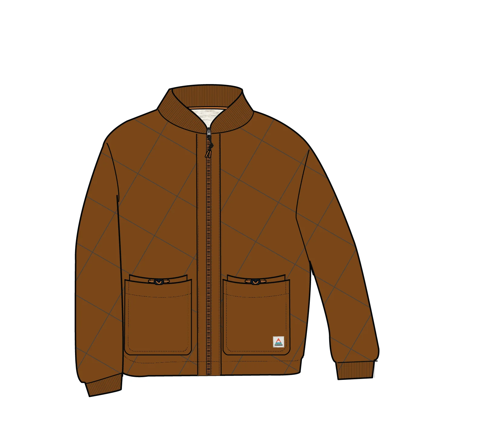Lucia Sherpa Lined Bomber Jacket - Golden Brown - Image 7