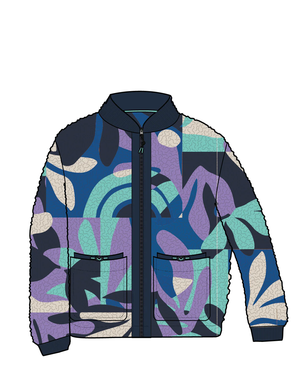 Lucia Sherpa Fleece - Mountain Foliage Purple - Image 8