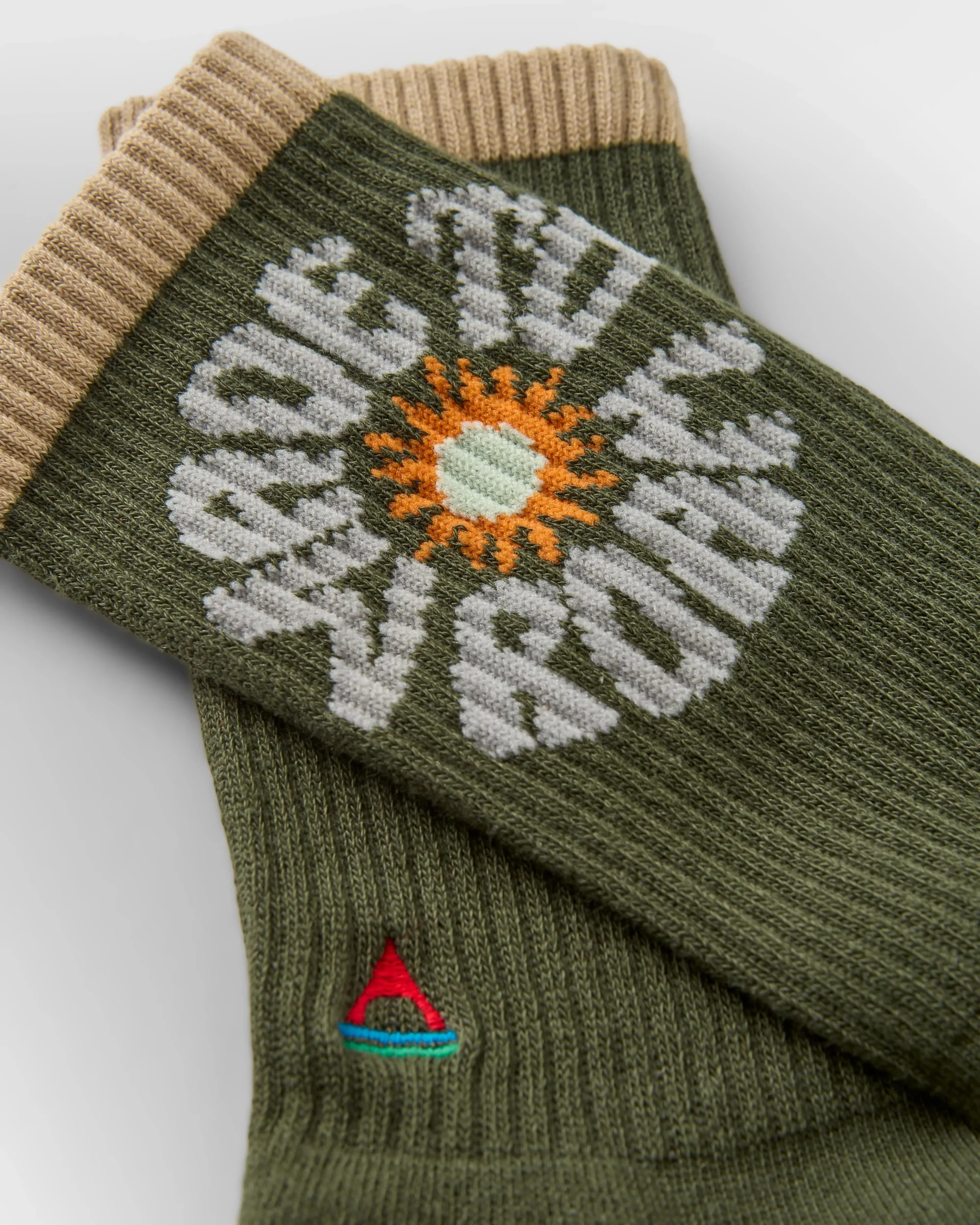 Made to Roam Graphic Crew Socks - Khaki - Image 6