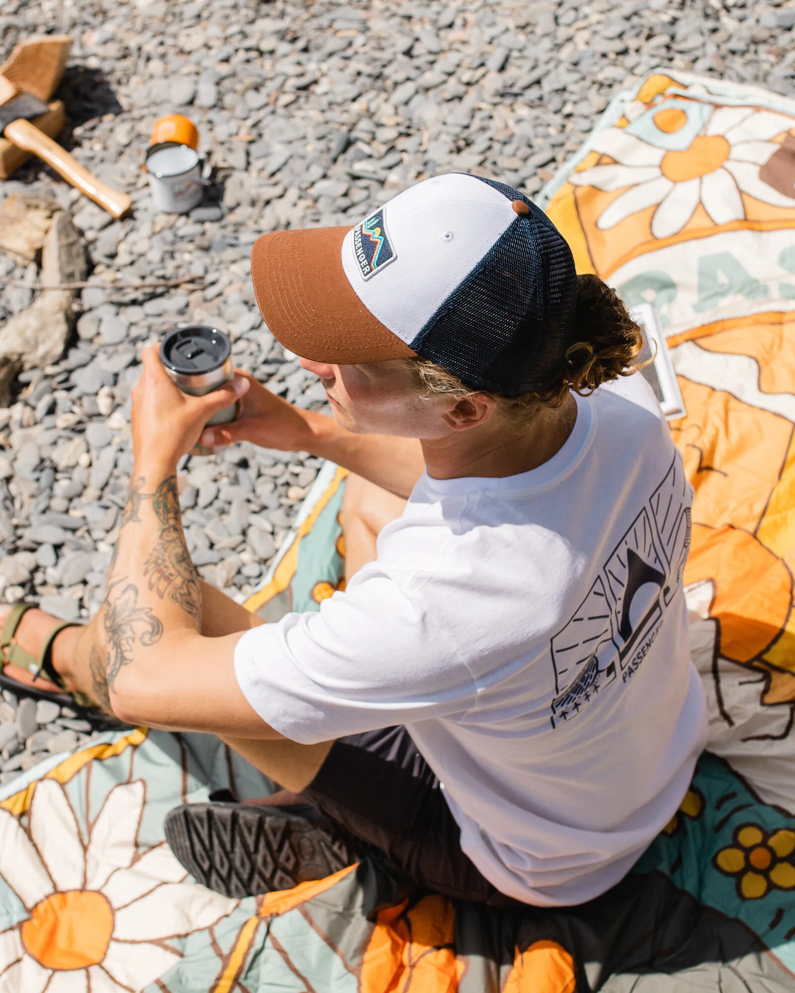 Made To Roam Trucker Cap - Rich Navy/Rubber - Image 4