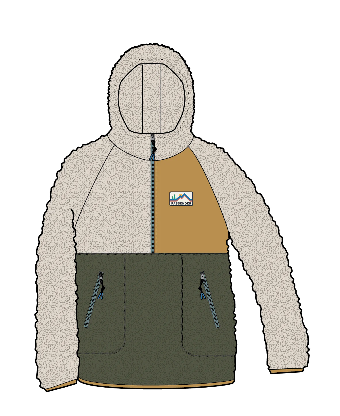 Maine 1/2 Zip Sherpa Fleece - Khaki - Image 9
