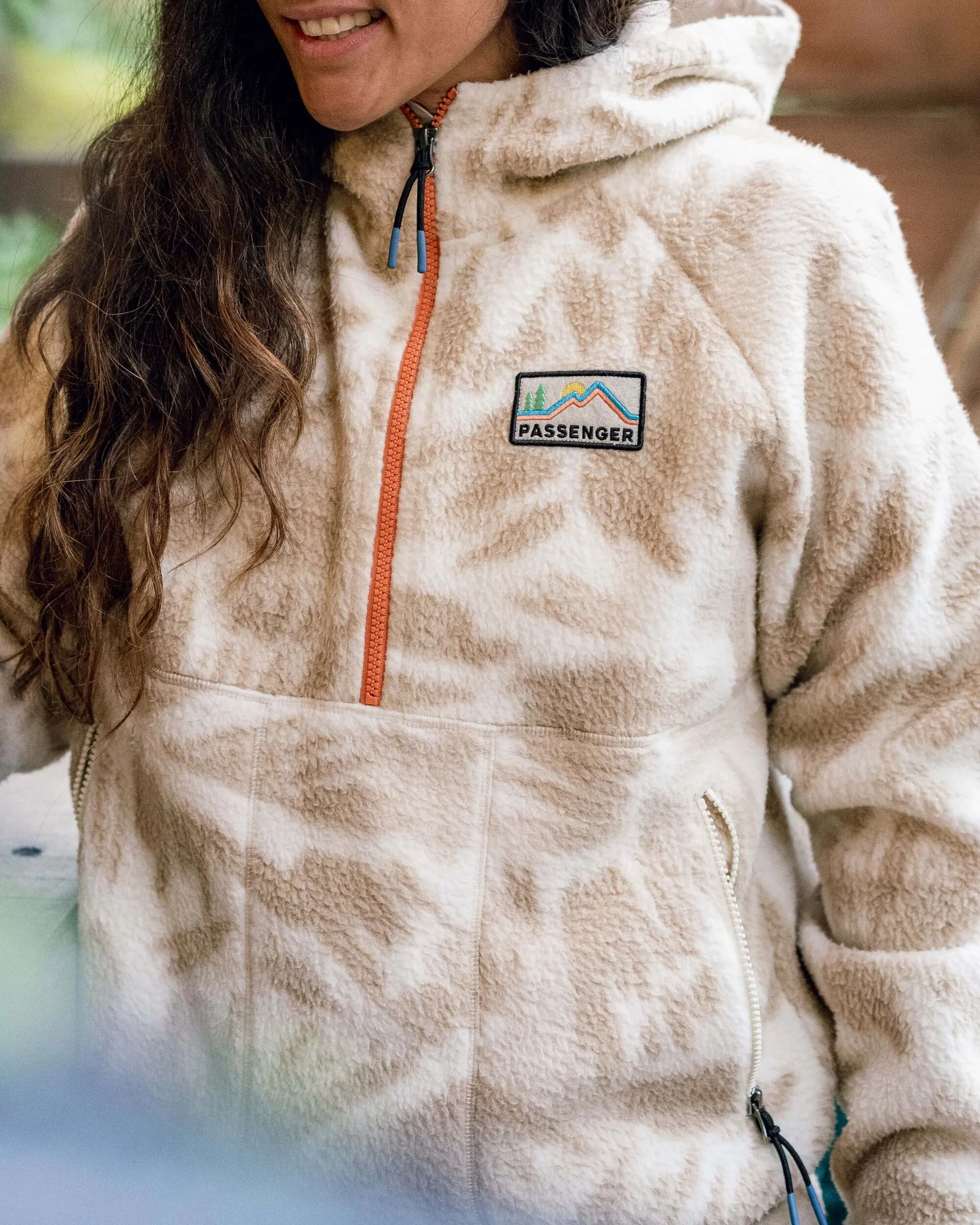 Maine 1/2 Zip Sherpa Fleece - Abstract Mountain Birch - Image 3
