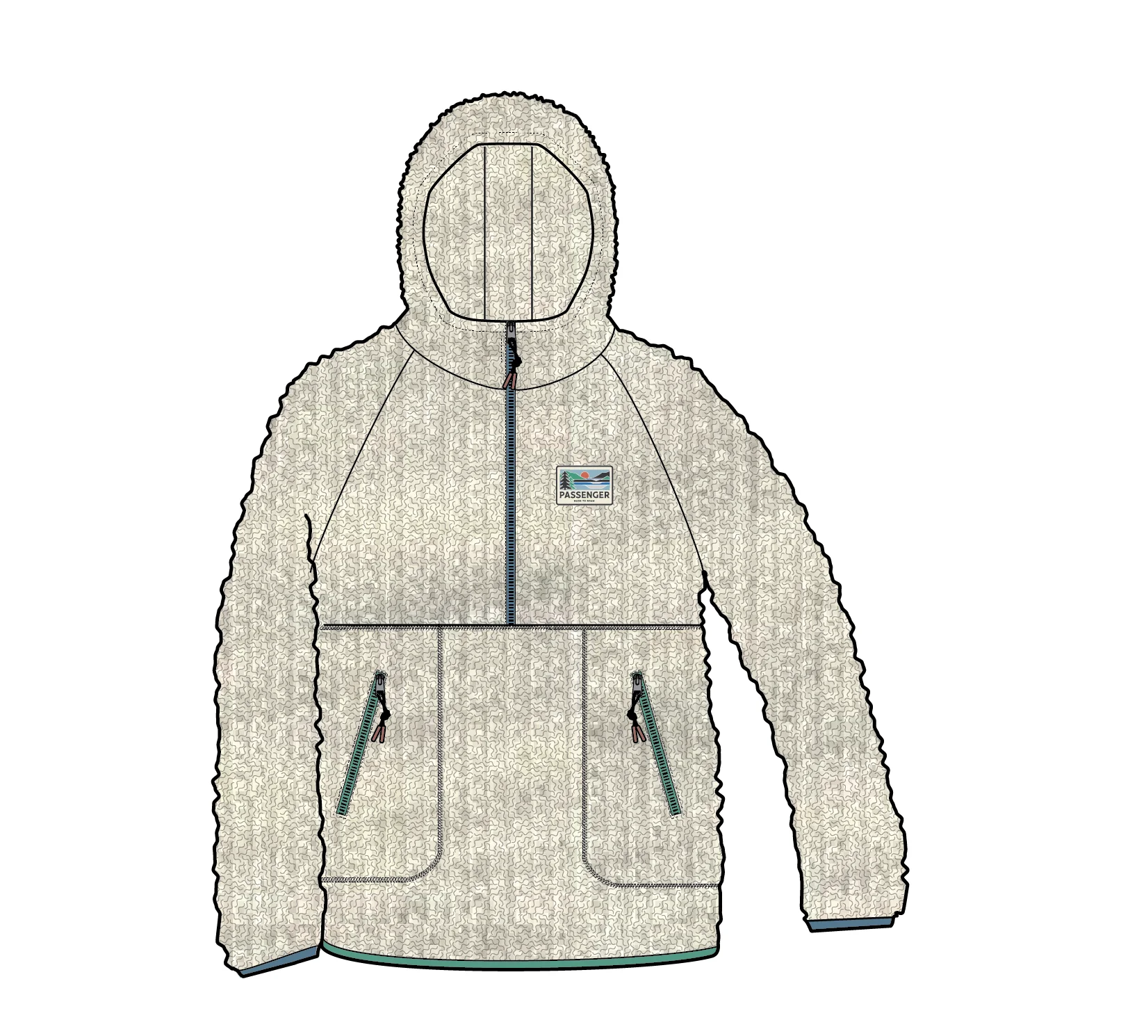 Maine 1/2 Zip Sherpa Fleece - Oatmeal - Image 9