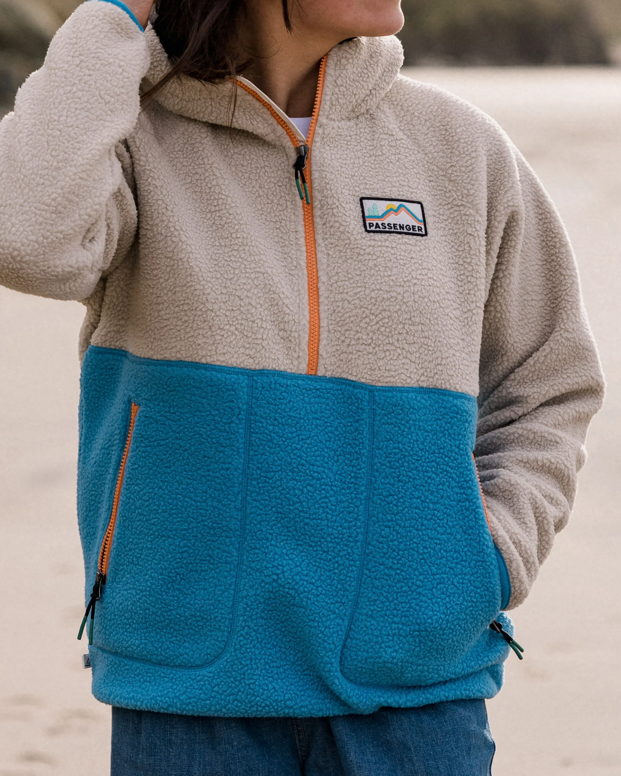 Maine 1/2 Zip Sherpa Fleece - Atlantic Blue - Image 7