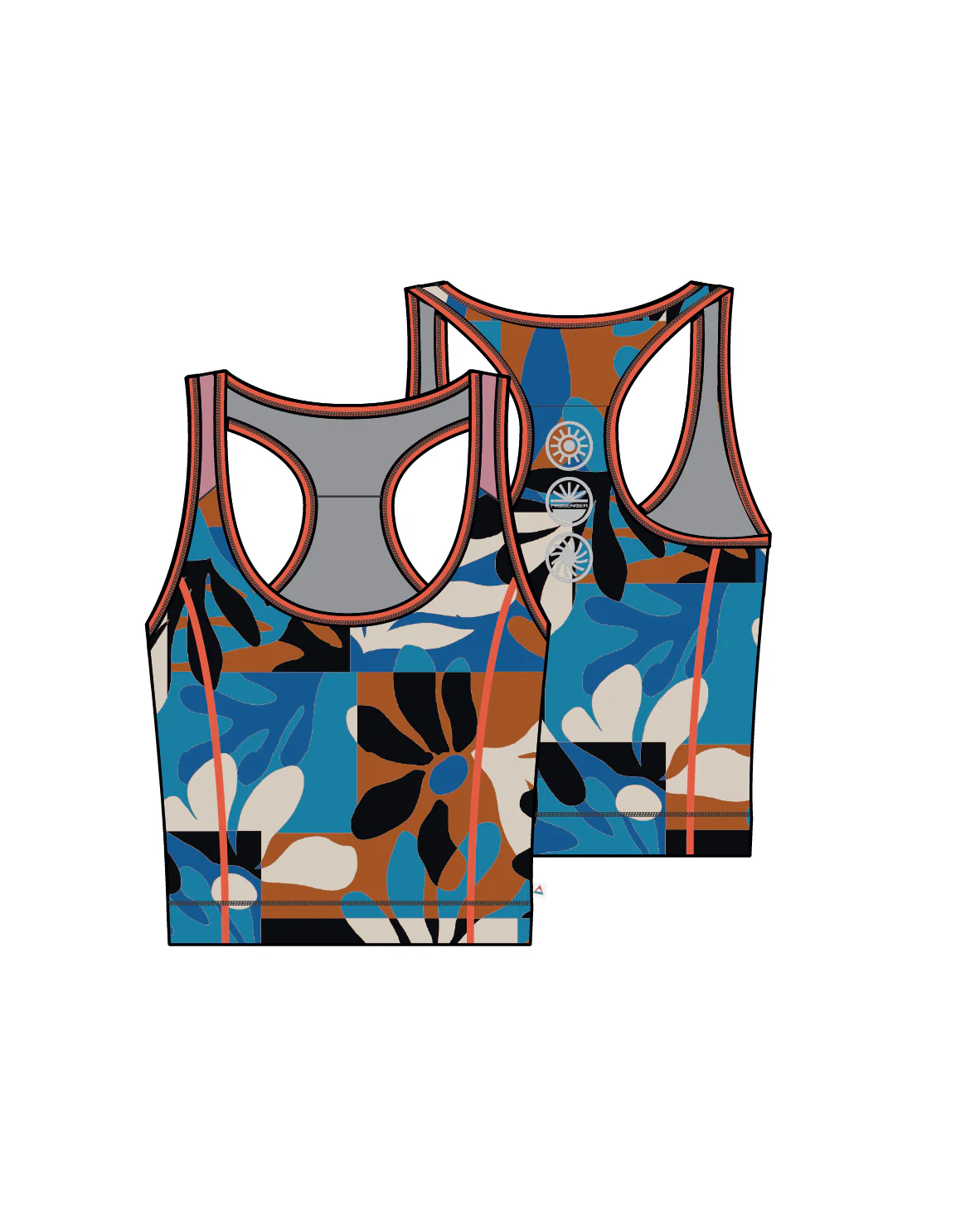 Mantra Active Crop Top - Mountain Foliage Blue - Image 11