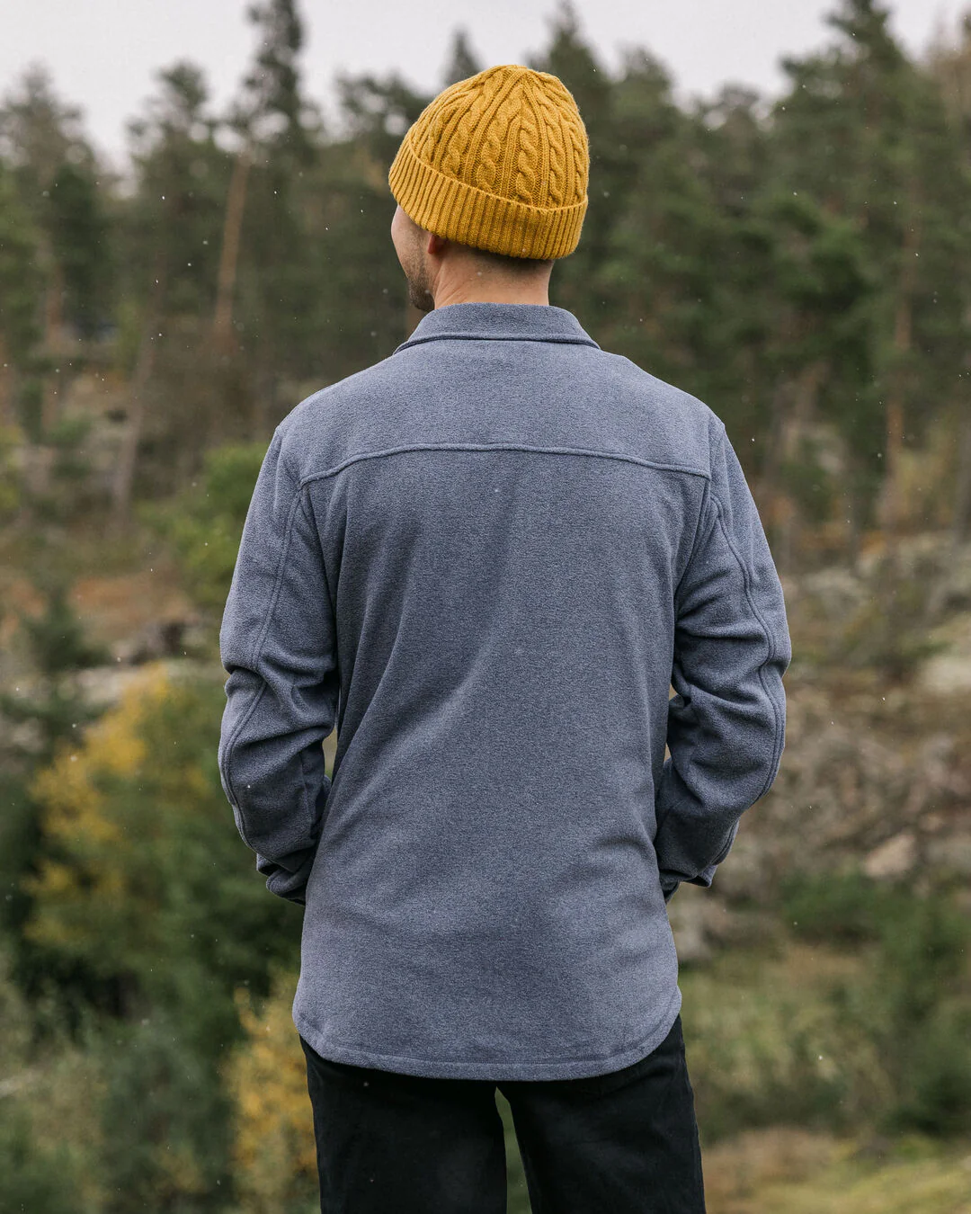 Maple Polar Fleece Shirt - Navy Marl - Image 4