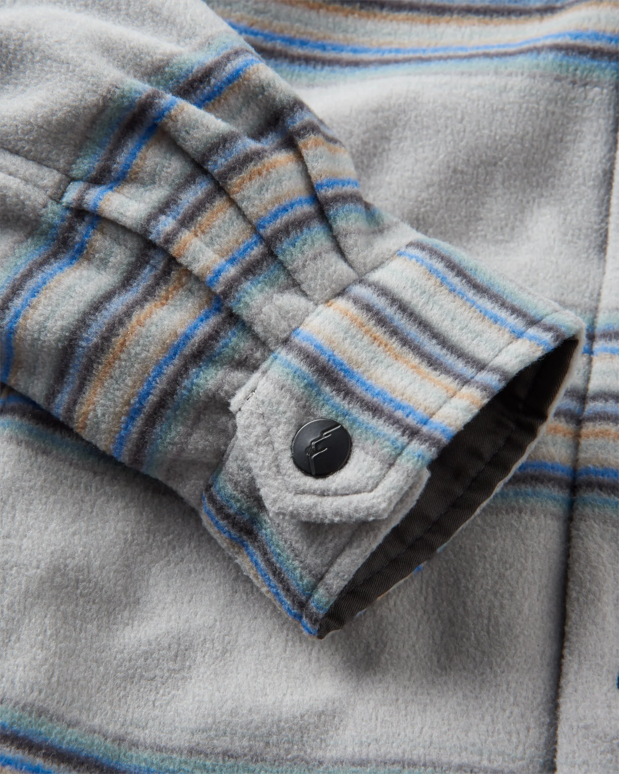 Maple Polar Fleece Shirt - Steel Grey Stripe - Image 6