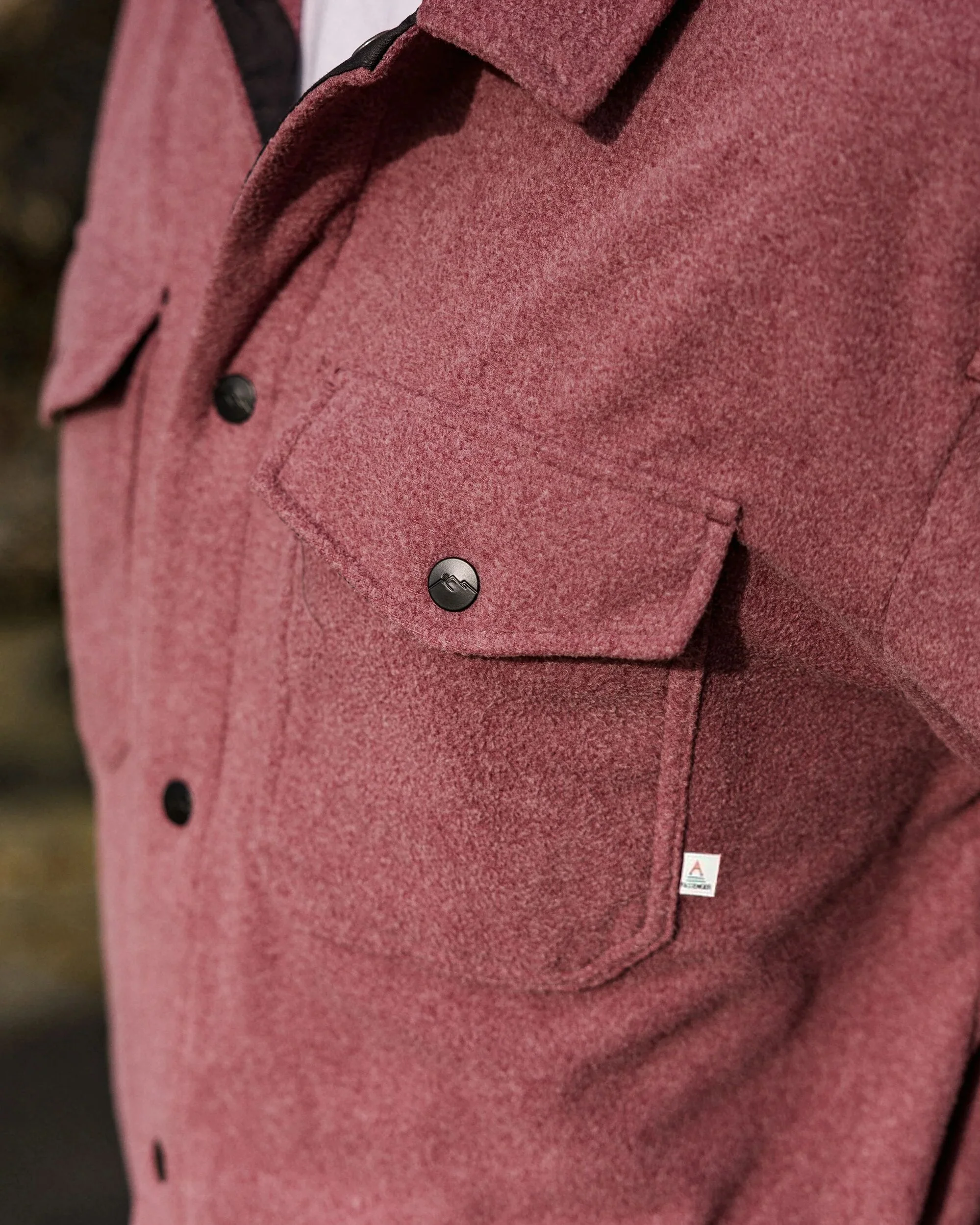 Maple Polar Fleece Shirt - Wine Marl - Image 3