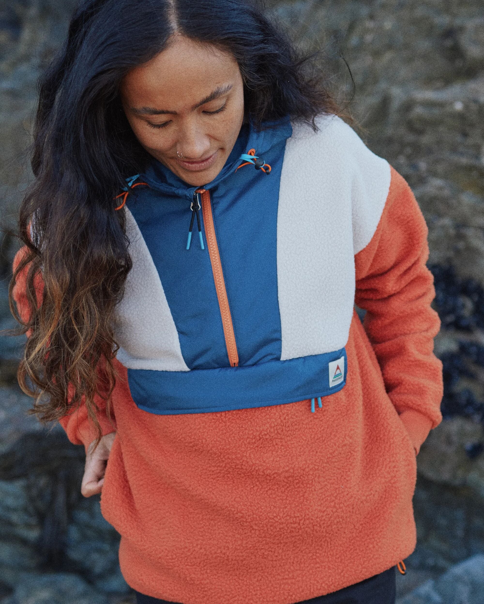 Maren 1/2 Zip Sherpa Fleece - Burnt Orange - Image 3