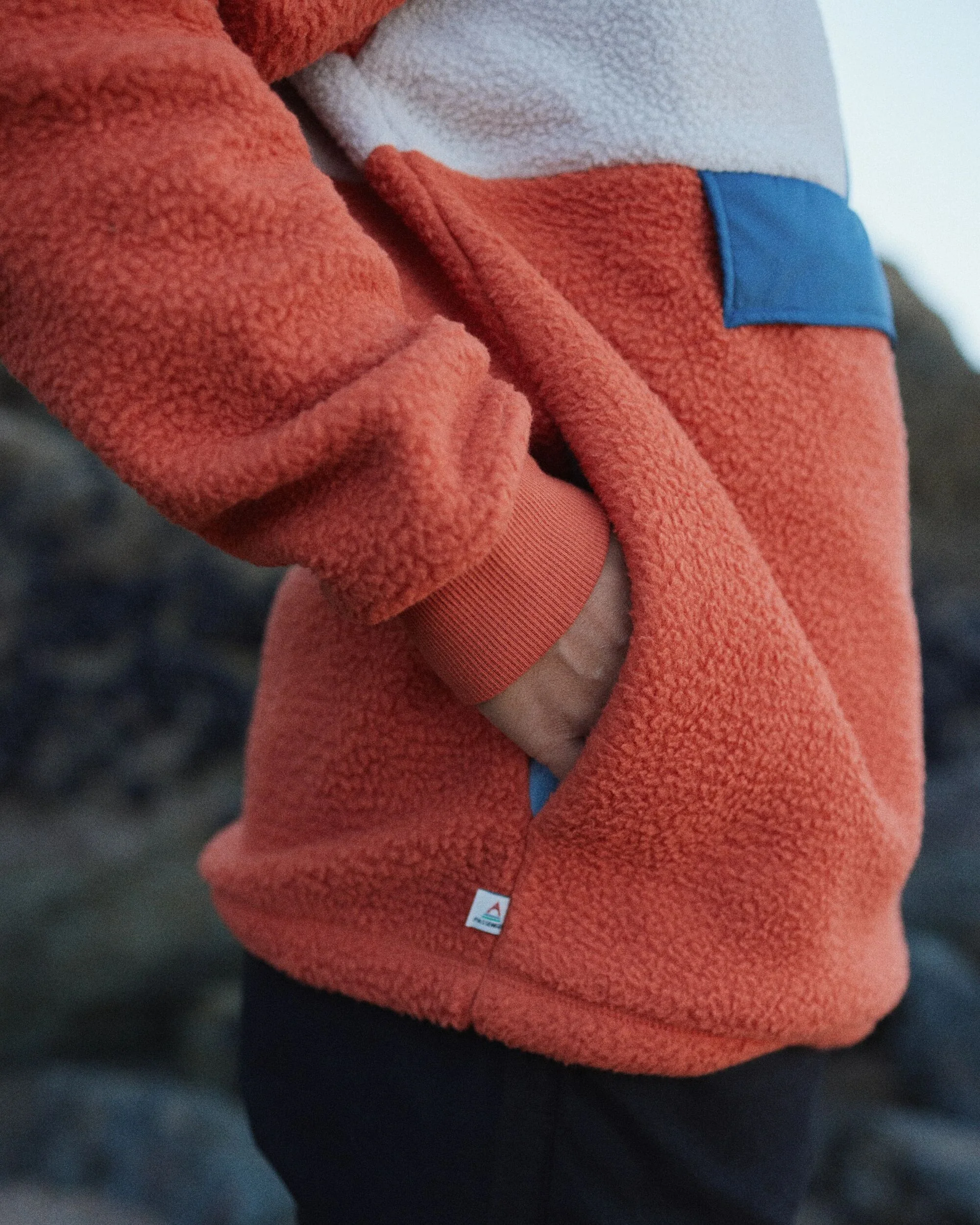 Maren 1/2 Zip Sherpa Fleece - Burnt Orange - Image 4