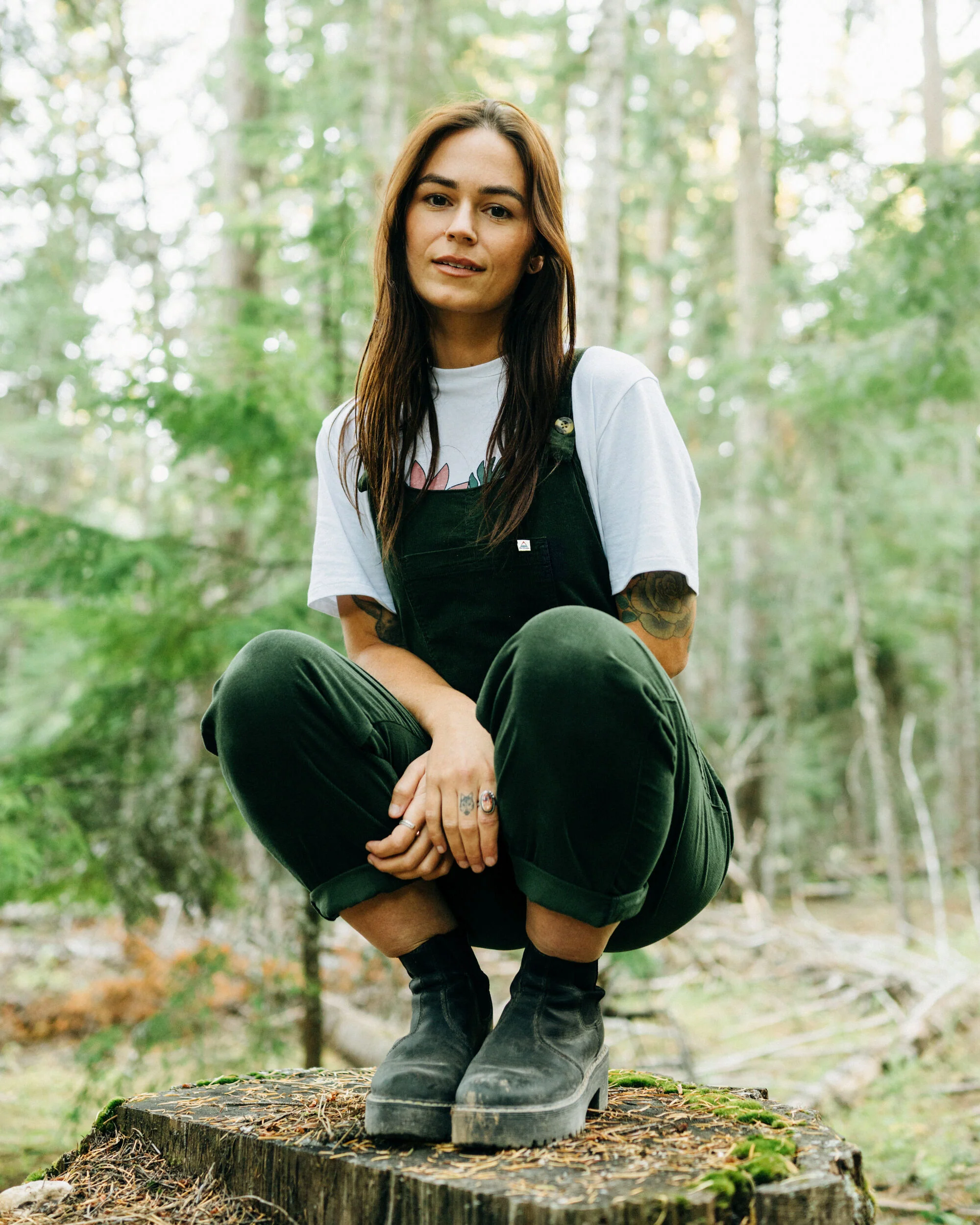 Meadows Organic Cotton Cord Dungarees - Fir Tree - Image 4
