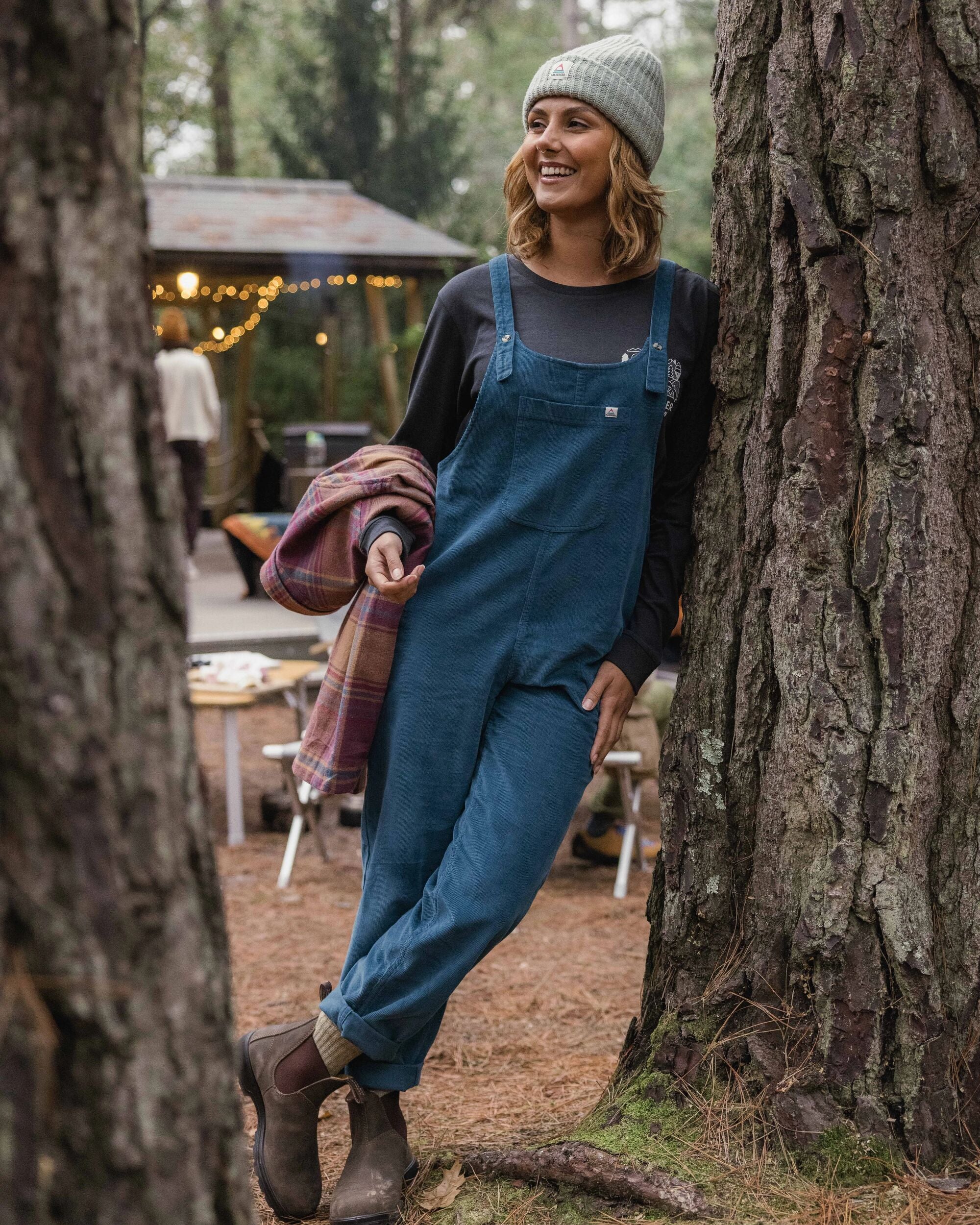 Meadows Organic Cotton Cord Dungarees - Tidal Blue - Image 4