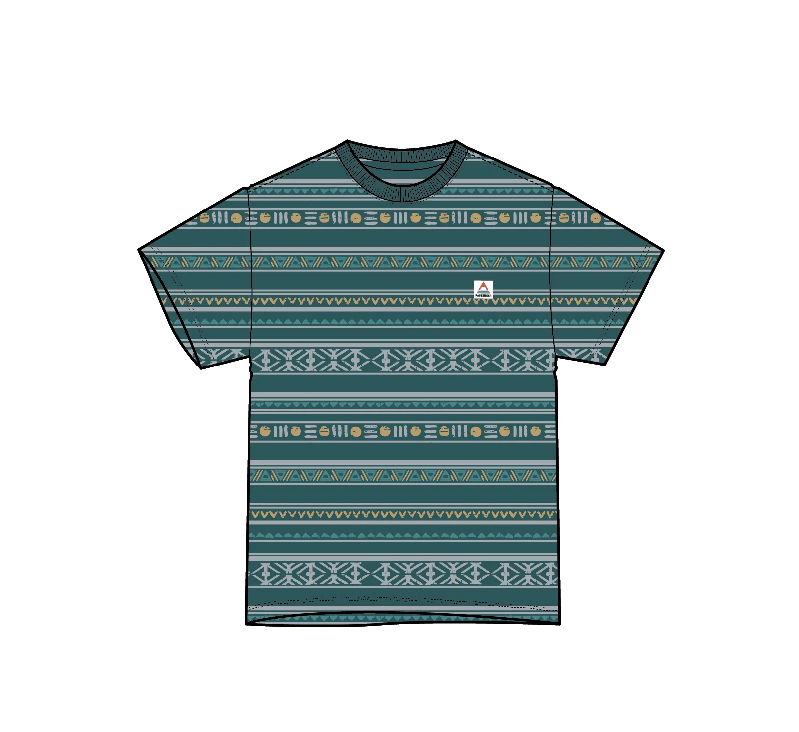 Mellower Jacquard T-Shirt - Geo Stripe Mediterranean - Image 5