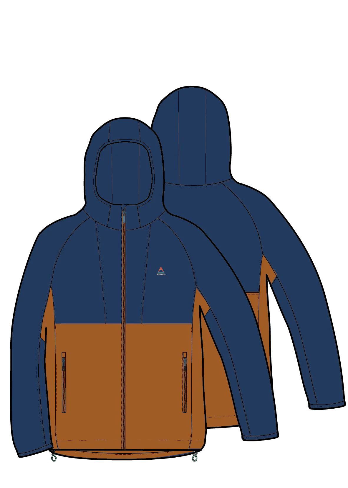 Trailscape Men's Lightweight Softshell Jacket - Blue Navy/Retro Orange - Image 9