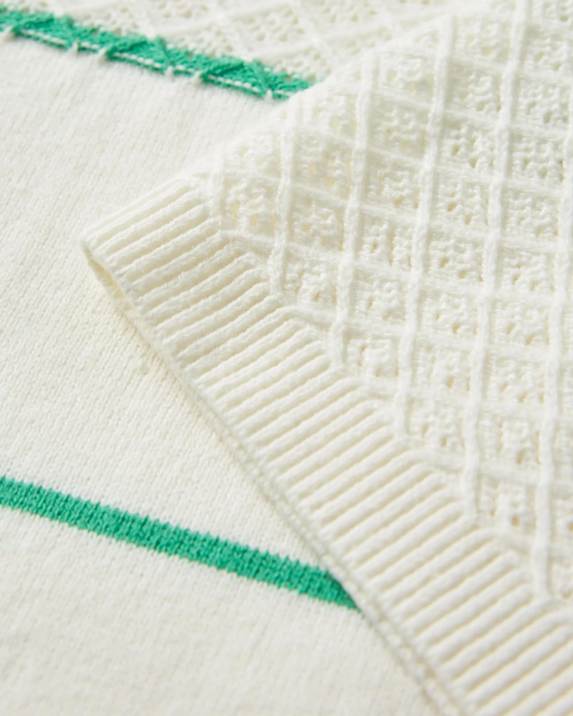 Migrate Organic Knitted Jumper - Green spruce stripe - Image 7