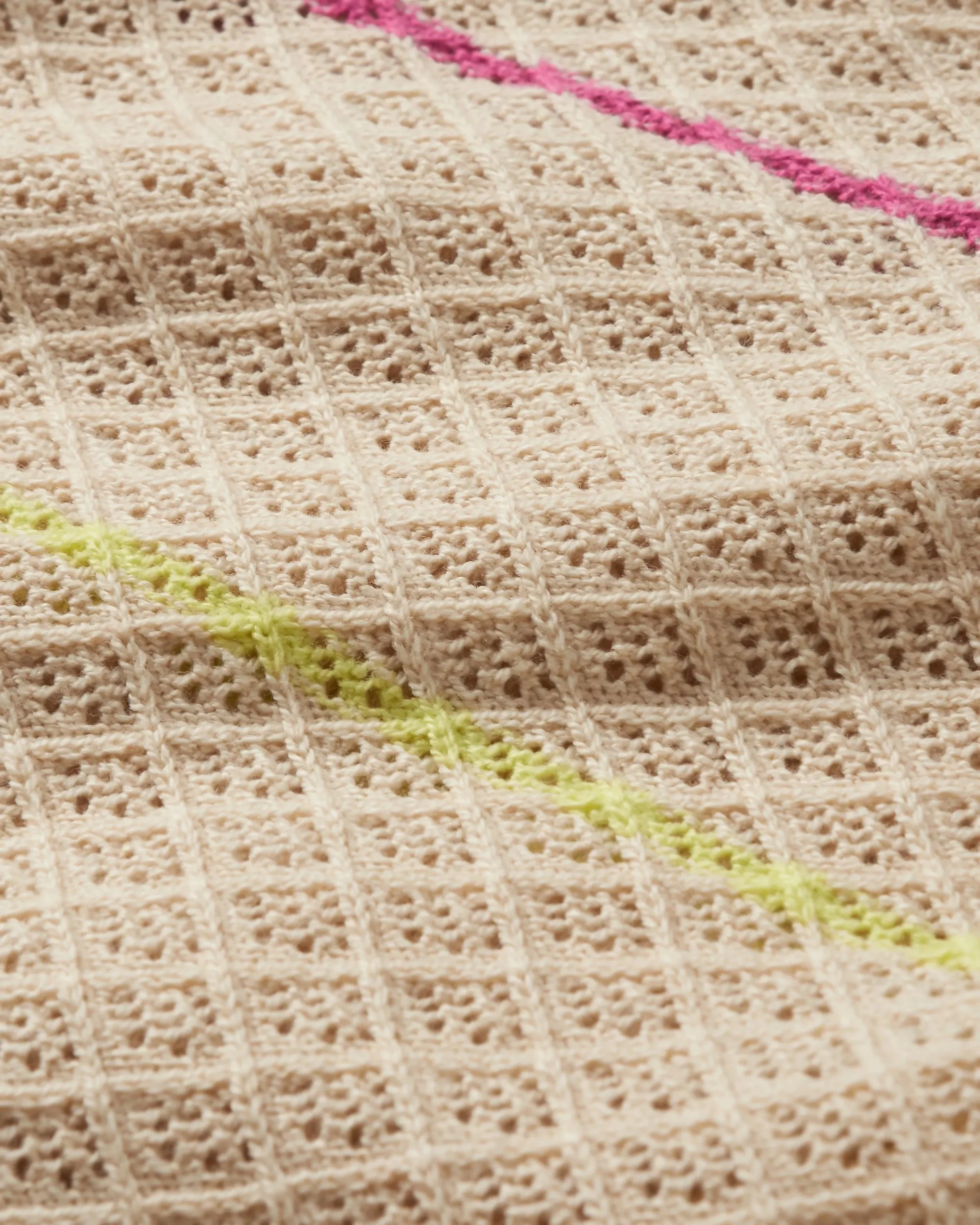 Migrate Organic Knitted Jumper - Oat Multi Stripe - Image 3
