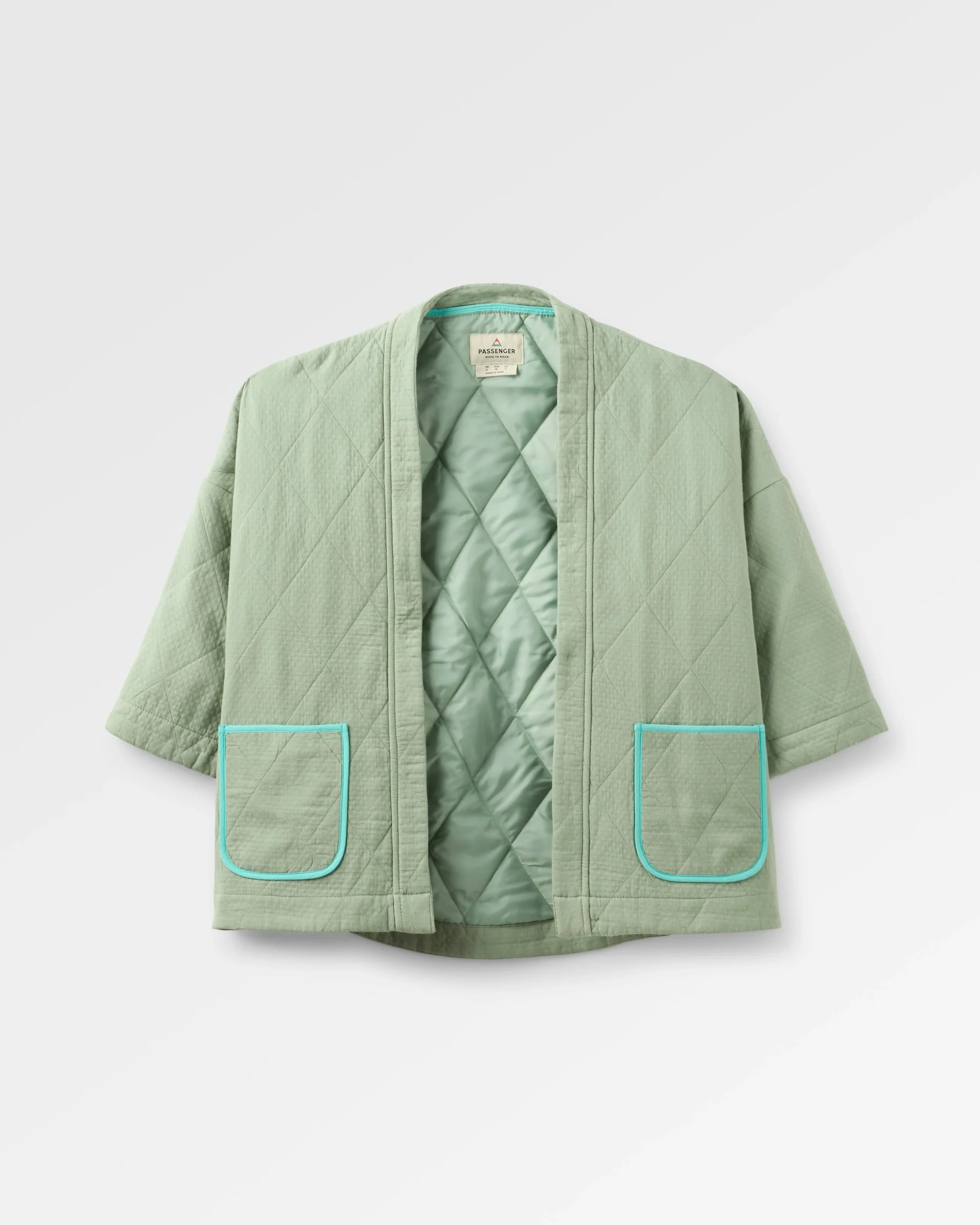 Mira Organic Cotton Quilted Overshirt - Pistachio - Image 2