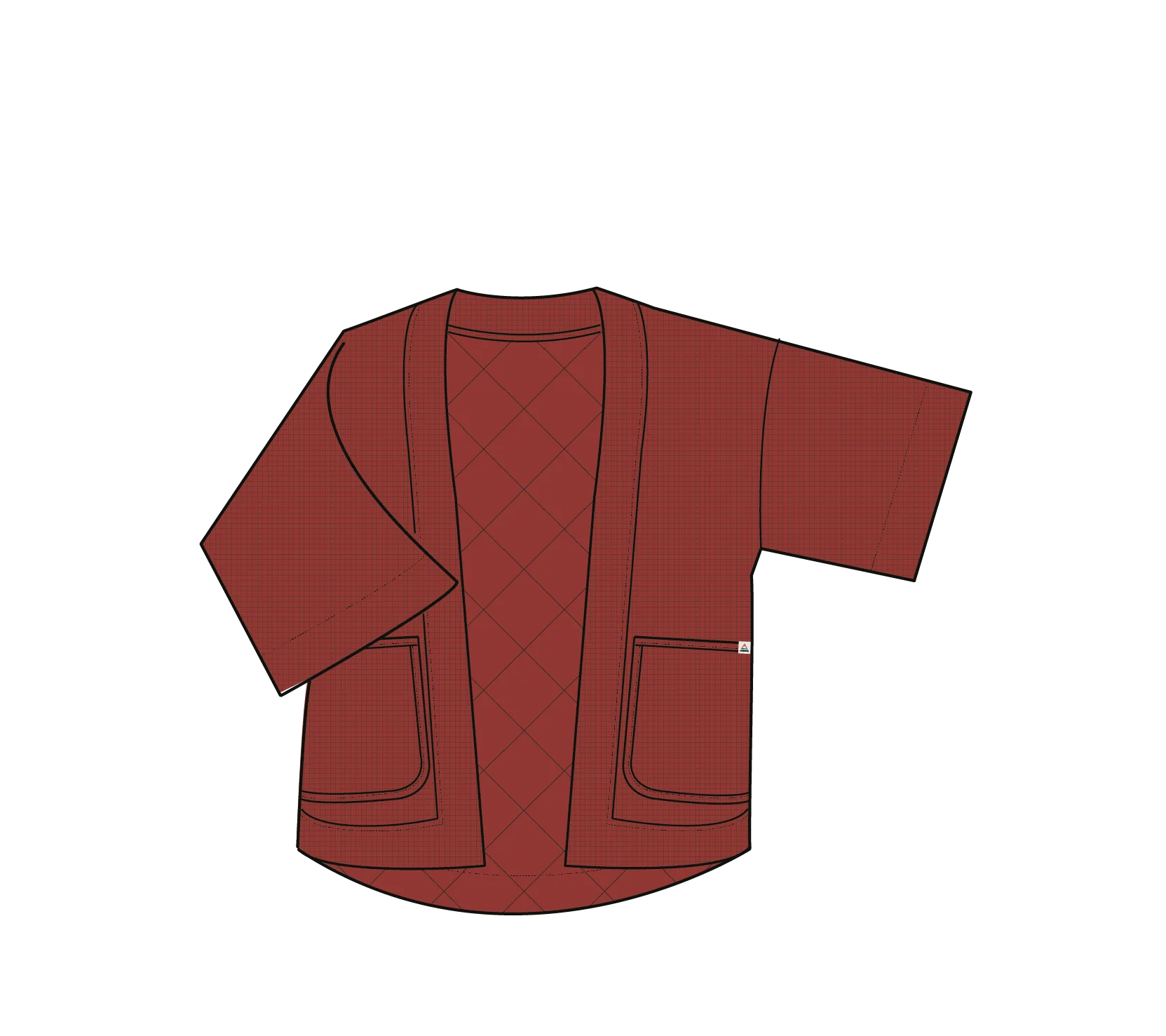 Mira Organic Cotton Quilted Overshirt - Red Ochre - Image 10