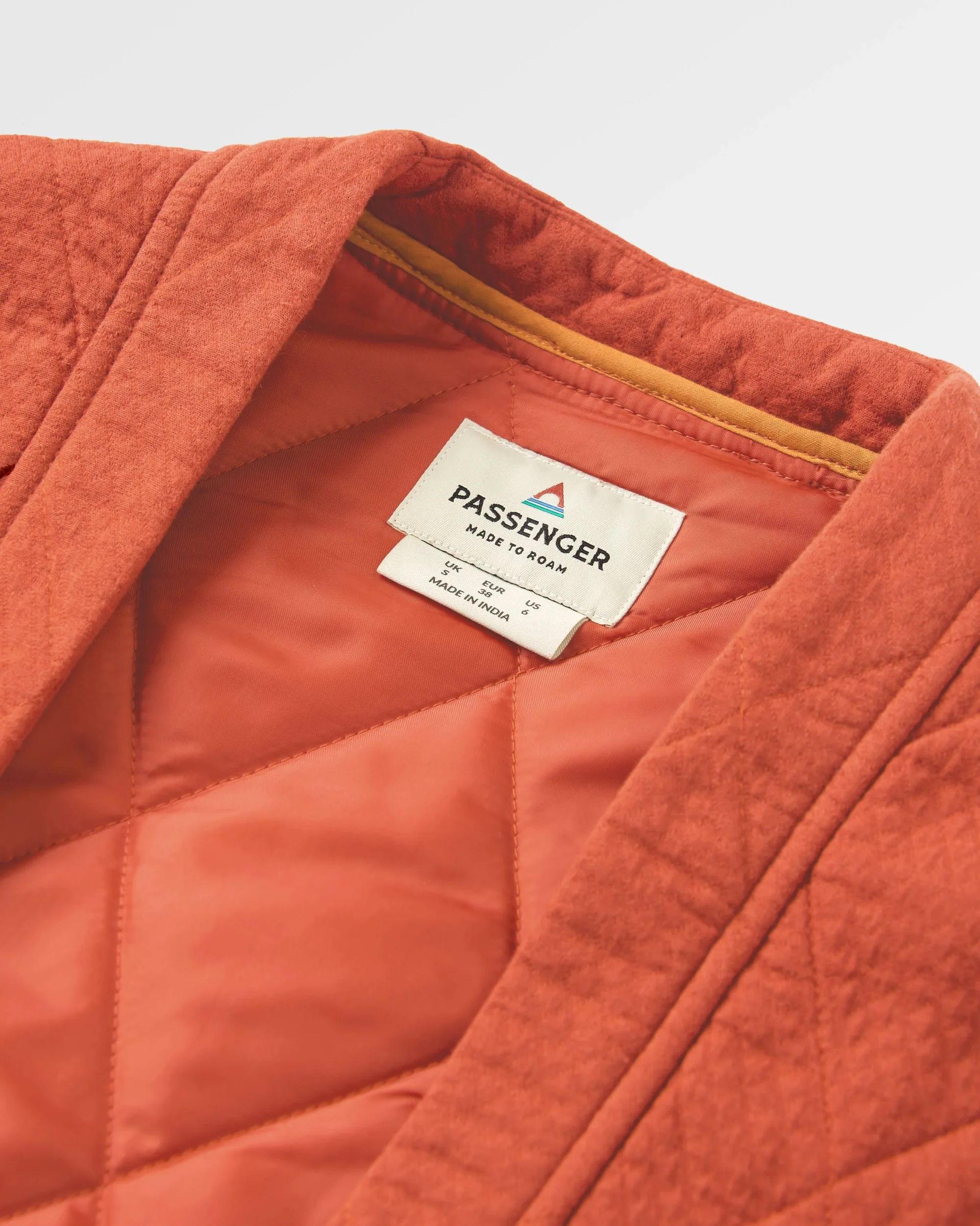 Mira Organic Cotton Quilted Overshirt - Red Ochre - Image 8