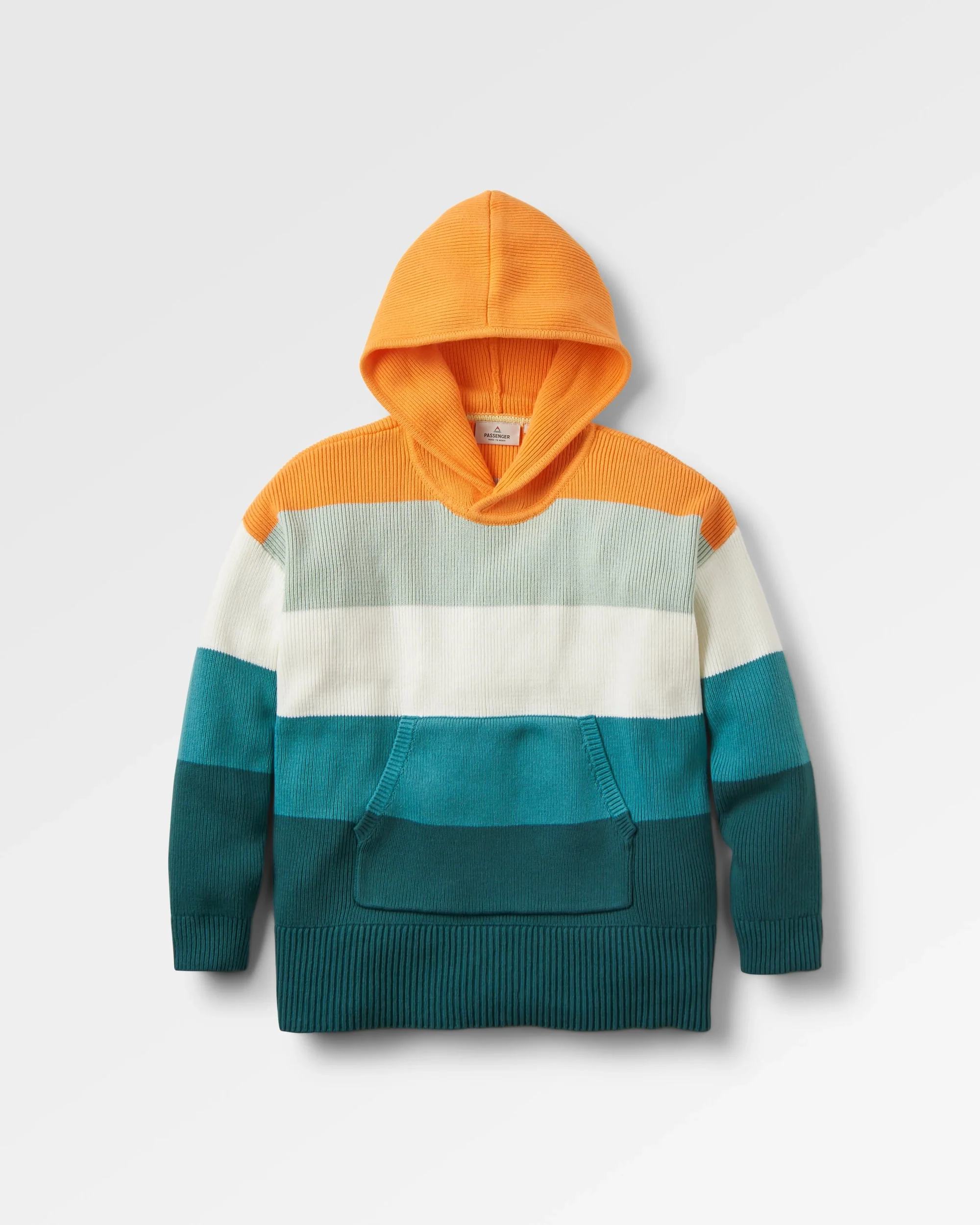 Moments Oversized Organic Cotton Knitted Hoodie - Multi Stripe - Image 2