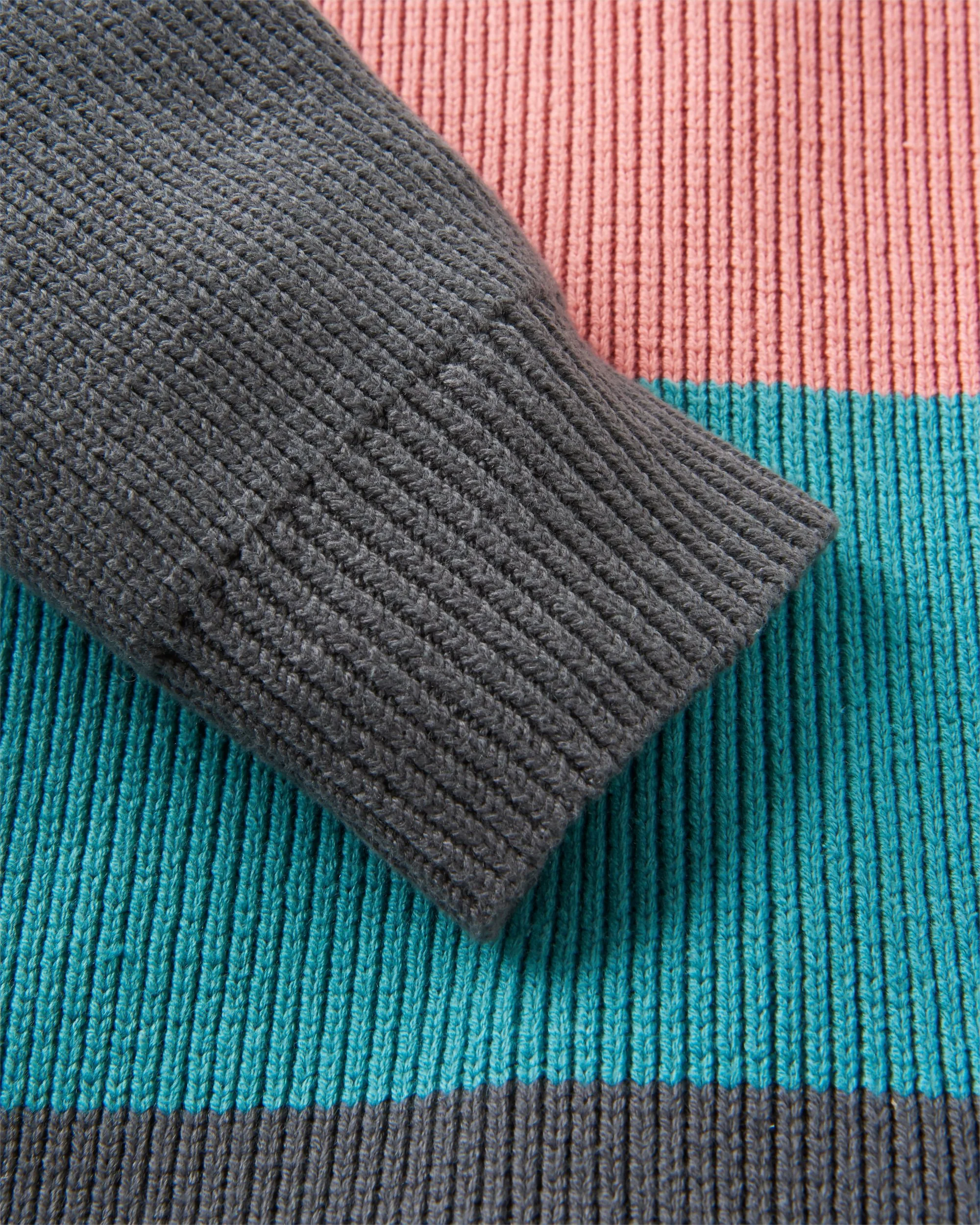 Moments Oversized Organic Knitted Jumper - Lime Multi Stripe - Image 7