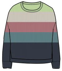 Moments Oversized Organic Knitted Jumper - Lime Multi Stripe - Image 9