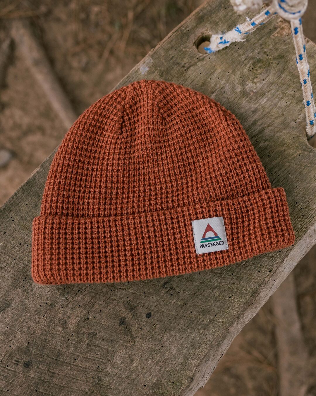 Moss Double Layer Waffle Beanie - Baked Clay - Image 2