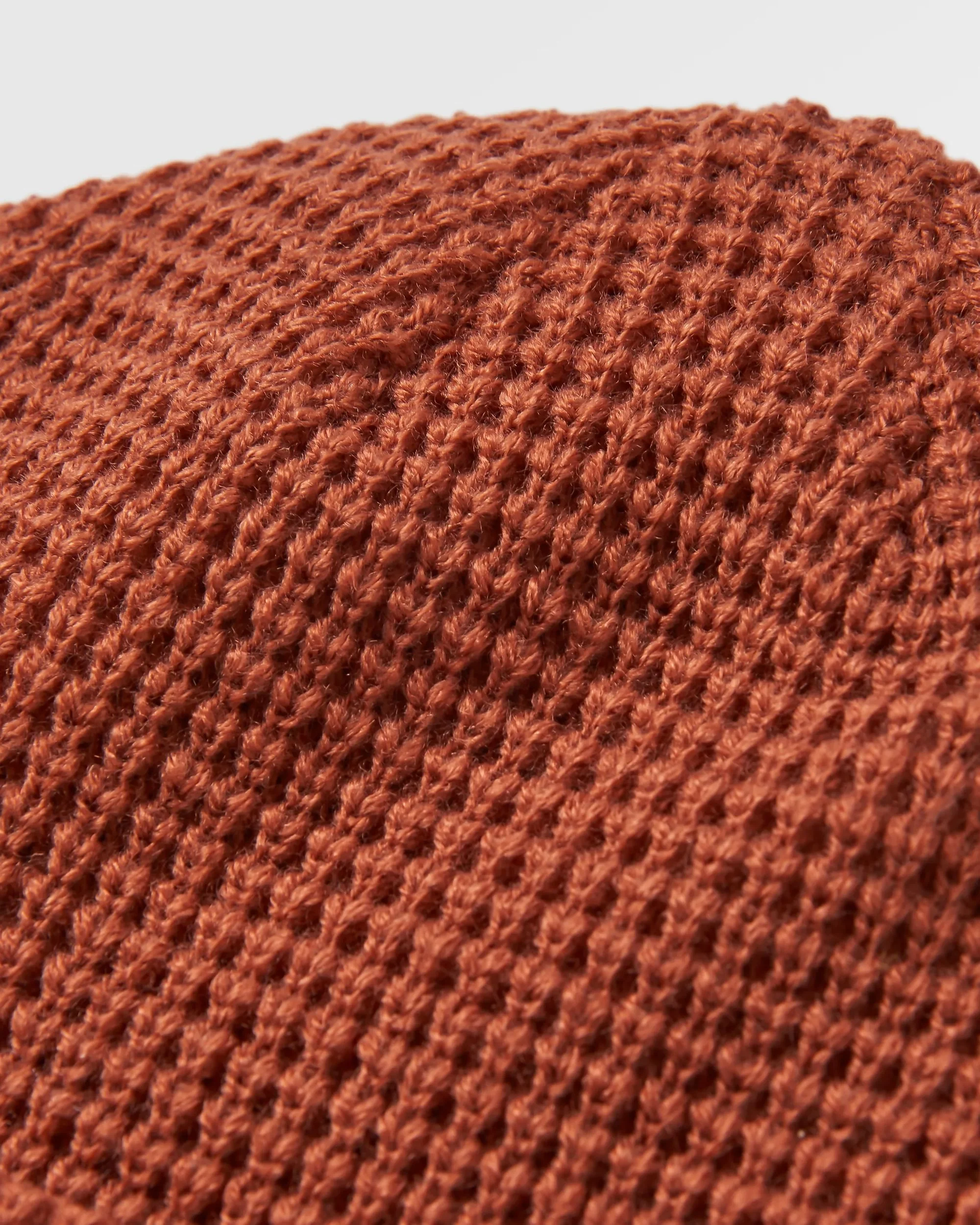 Moss Double Layer Waffle Beanie - Baked Clay - Image 5