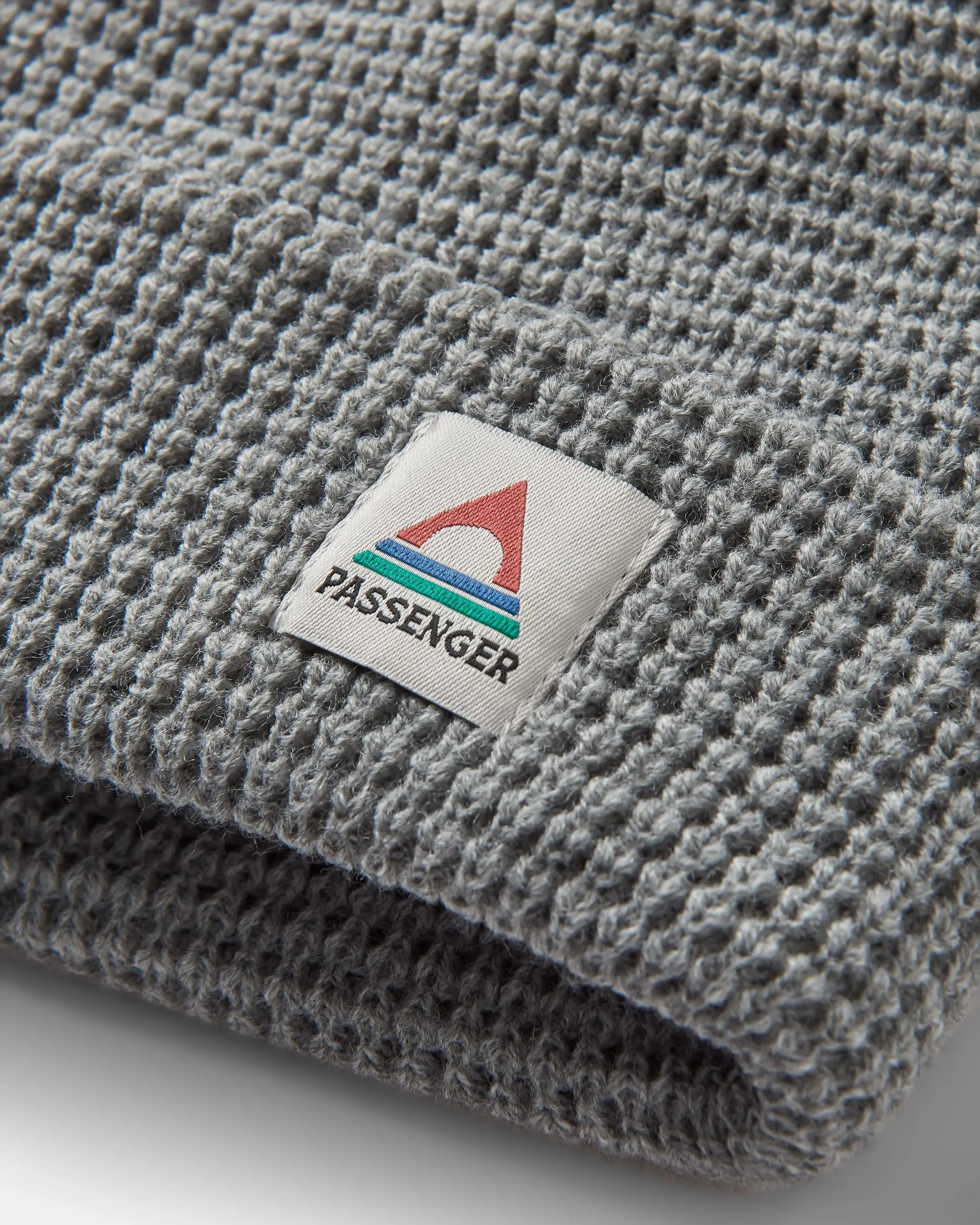 Moss Double Layer Waffle Beanie - Grey Marl - Image 5