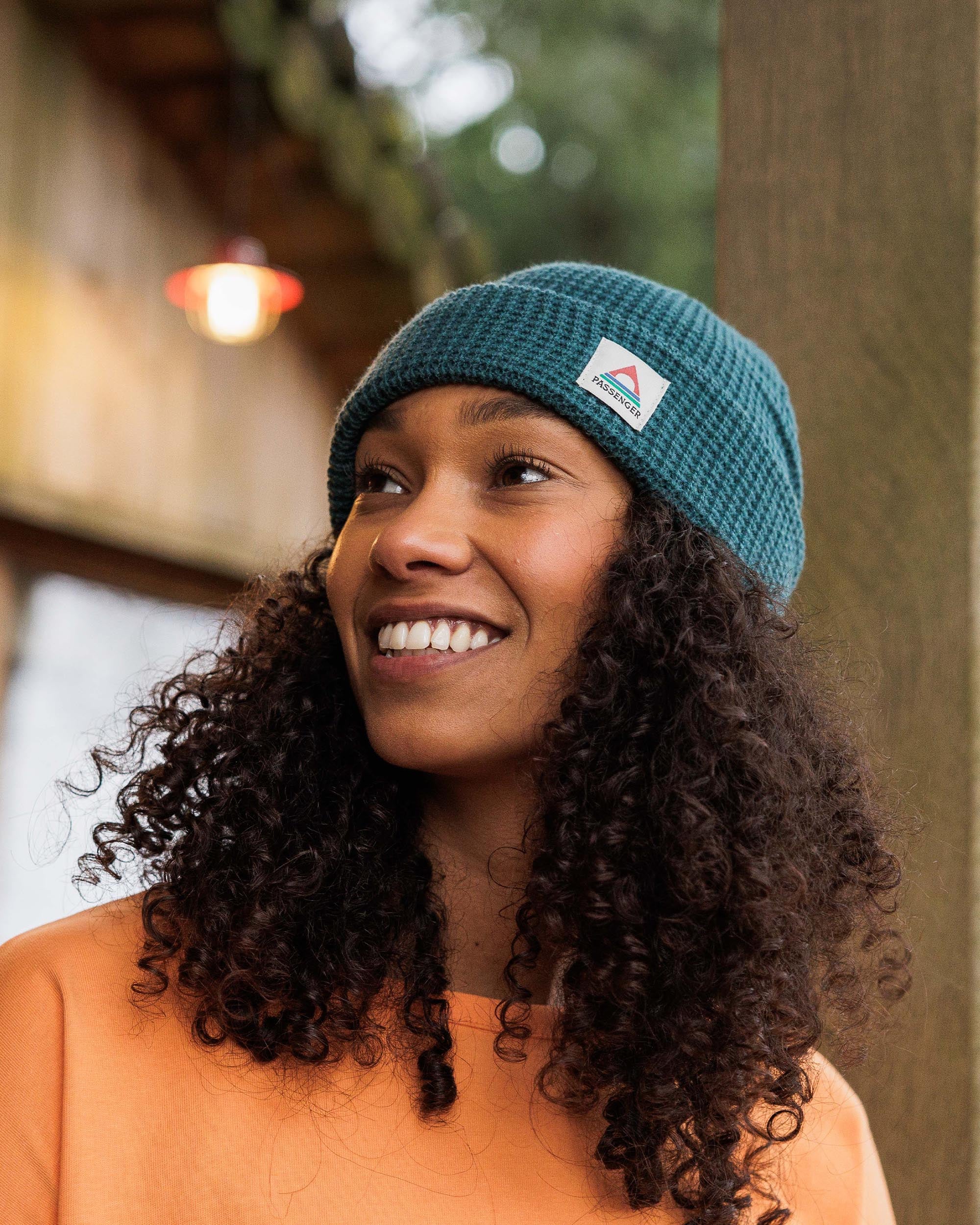 Moss Double Layer Waffle Beanie - Mediterranean - Image 2