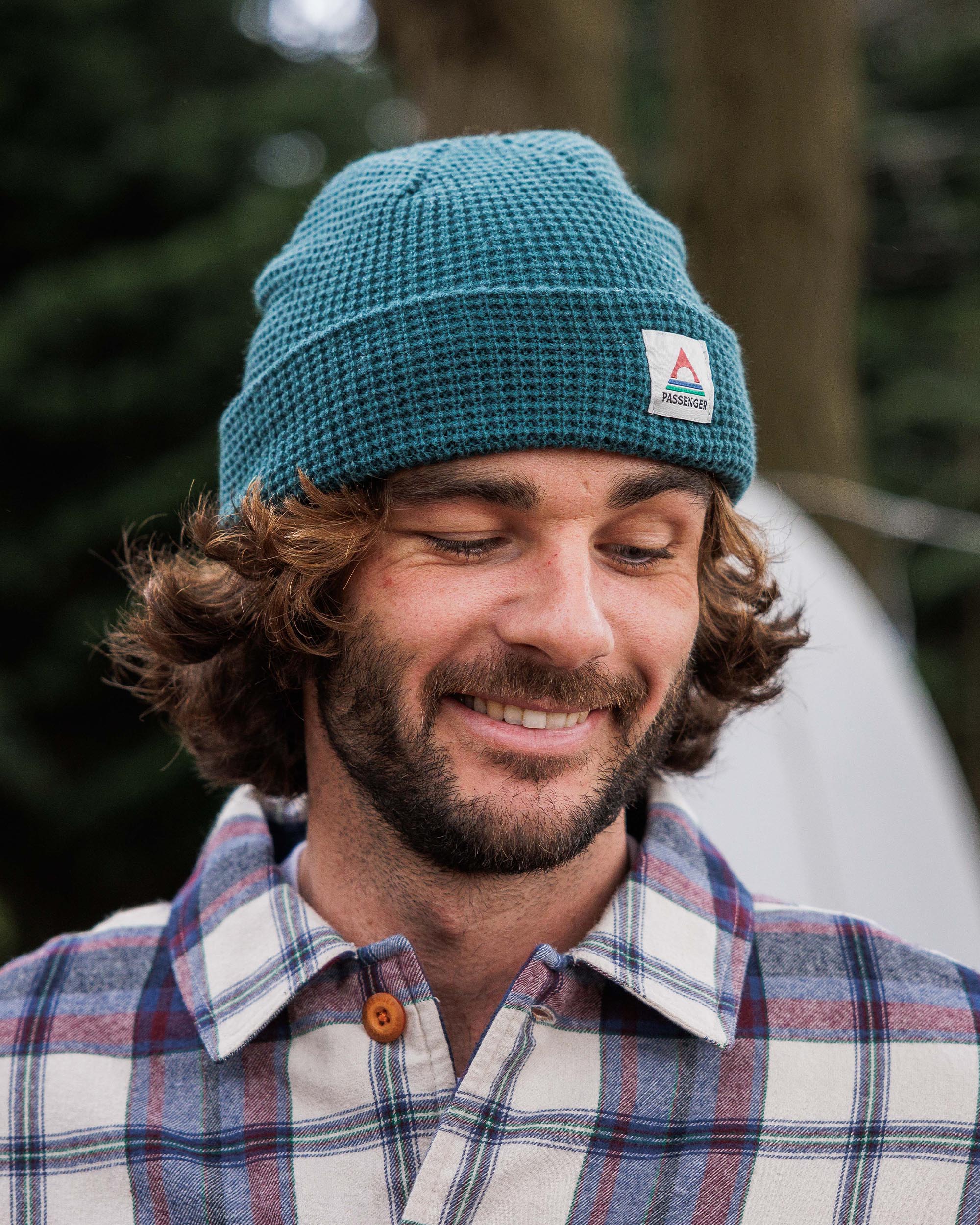 Moss Double Layer Waffle Beanie - Mediterranean - Image 4
