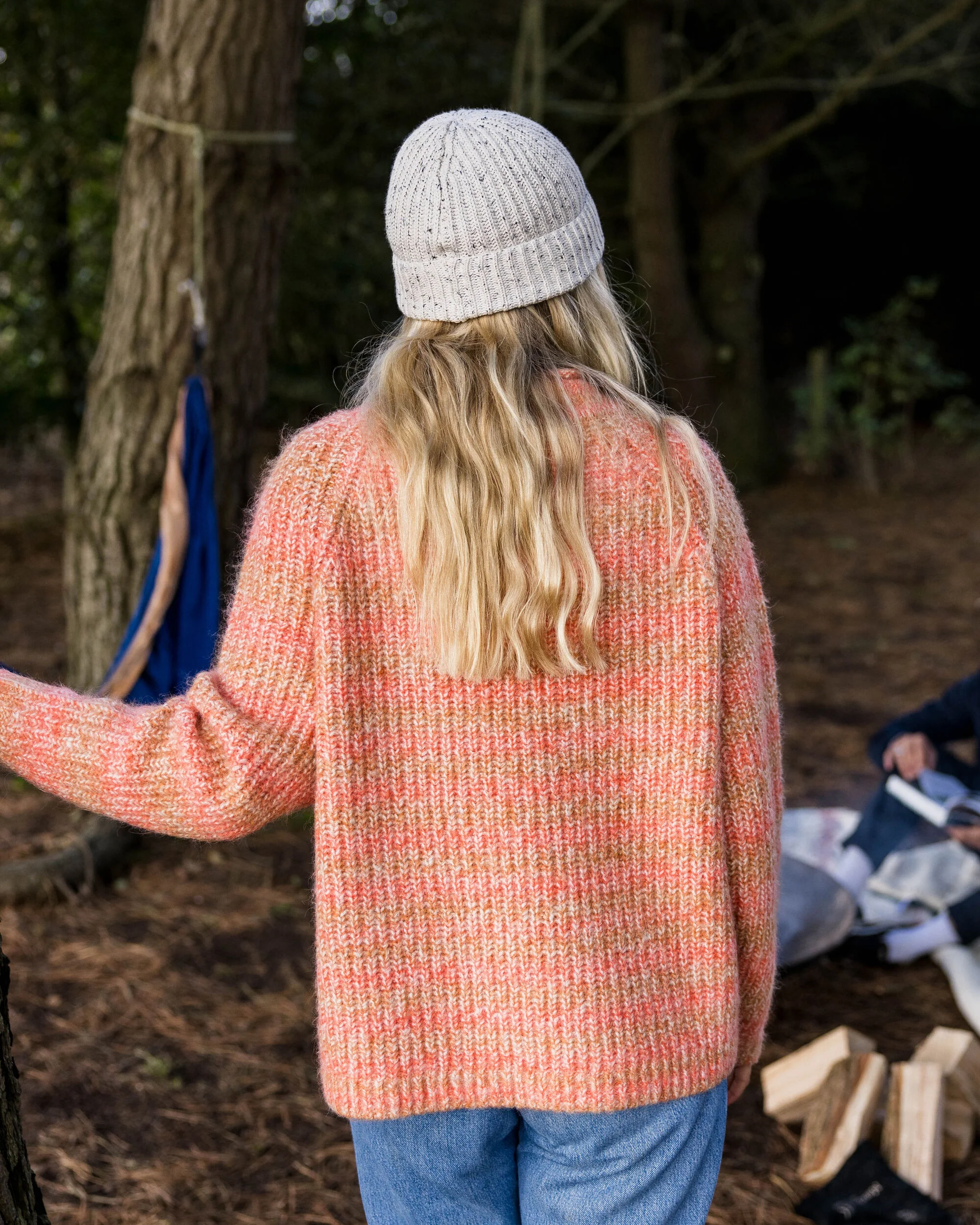 Mountainside Mock Neck Knitted Jumper - Apricot - Image 4
