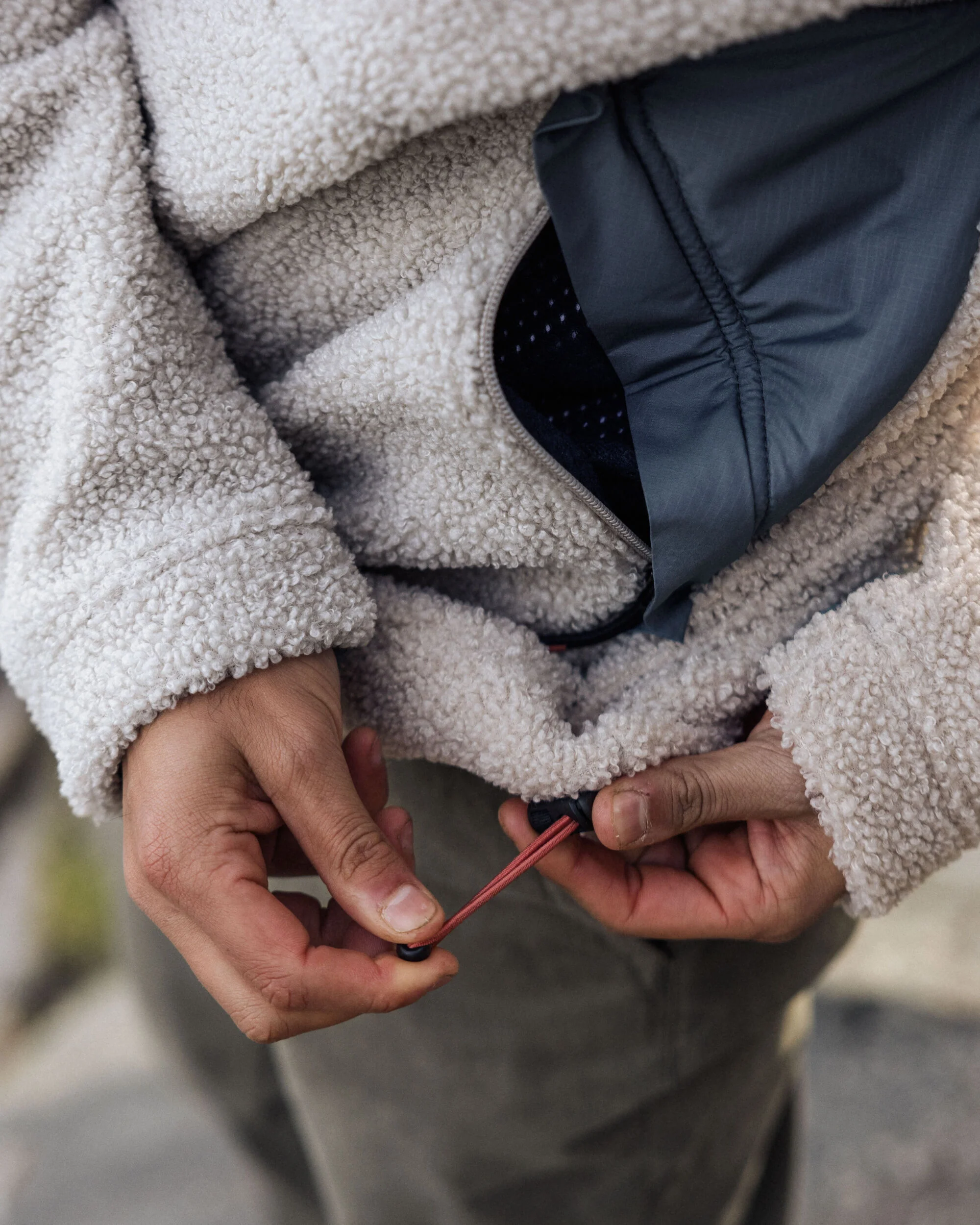 Muse Polar-Lined Sherpa Fleece - Pebble Grey - Image 7