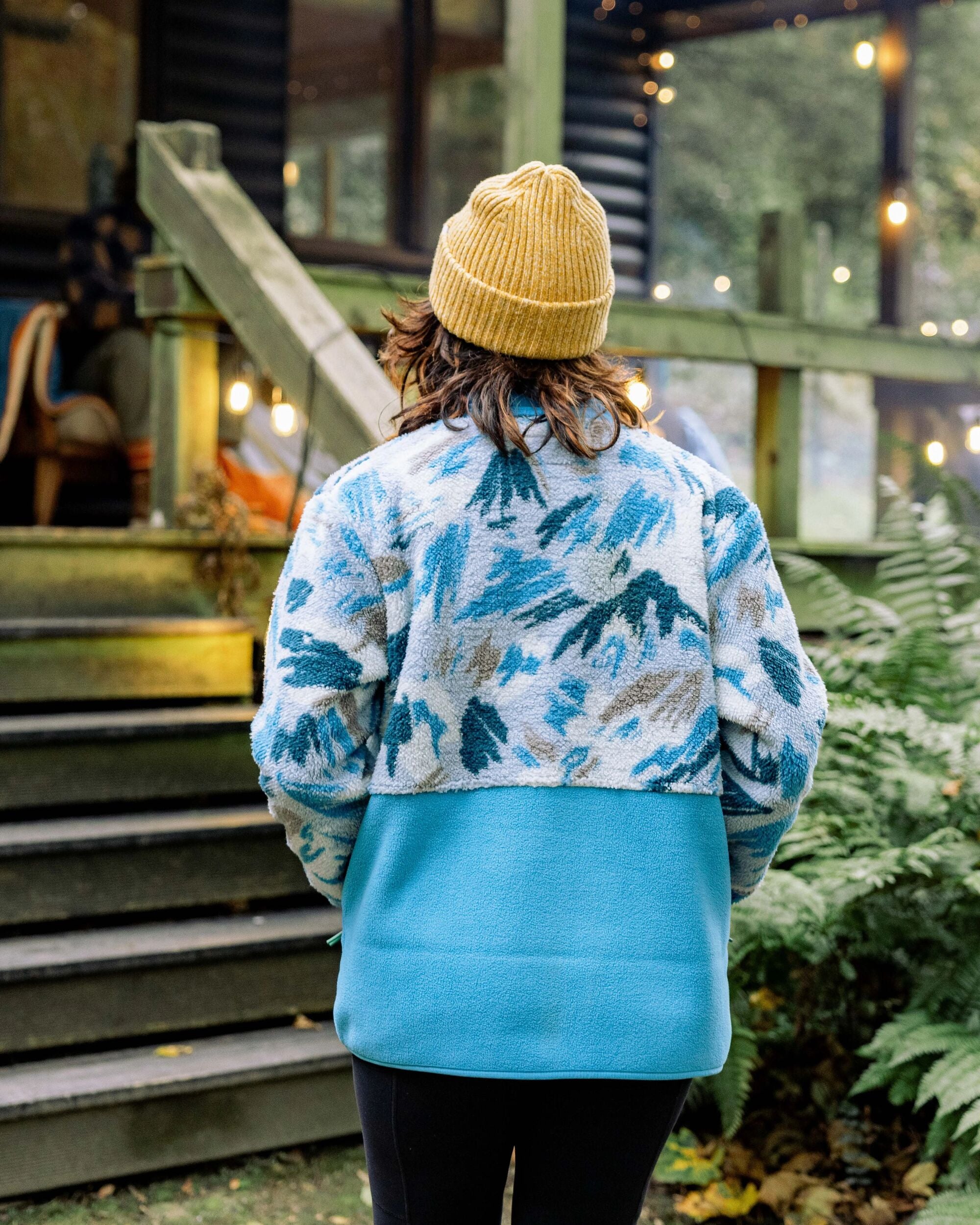 Navegado Soft-Touch Sherpa Fleece - Abstract Mountain Blue Fog - Image 4