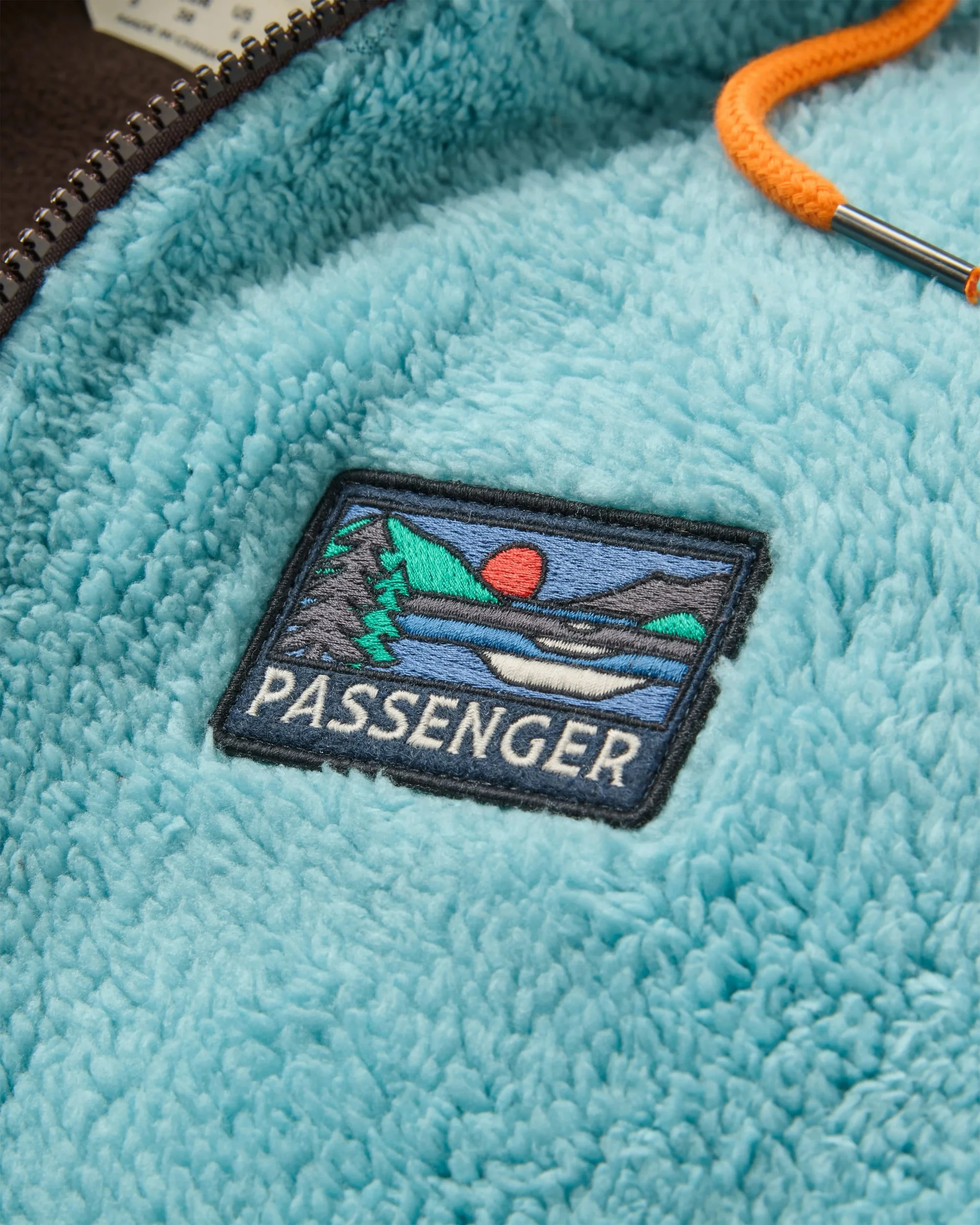 Nestling Polar-Lined Sherpa Fleece - Retro Blue/Espresso - Image 2