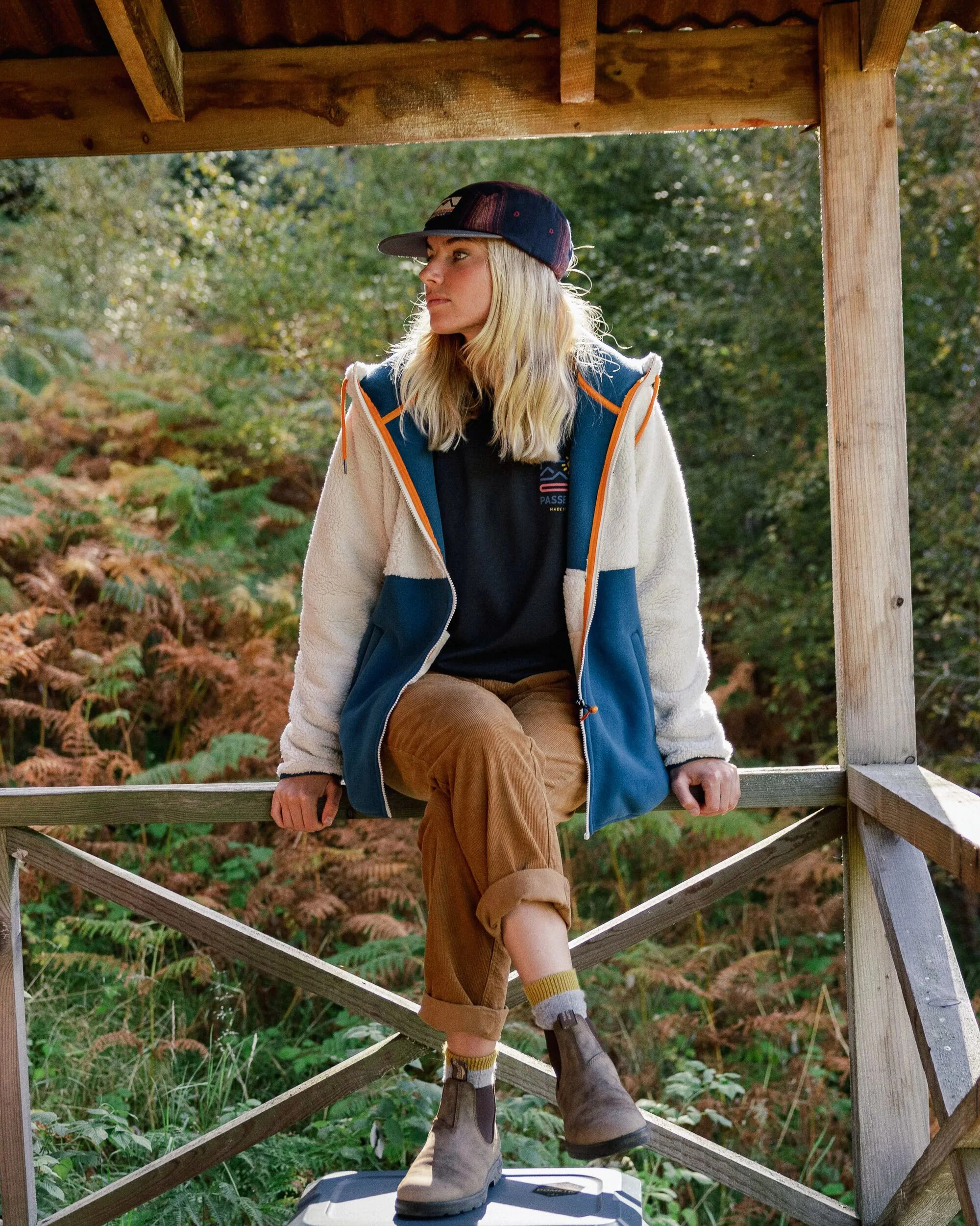 Nestling Polar-Lined Sherpa Fleece - Tidal Blue - Image 5