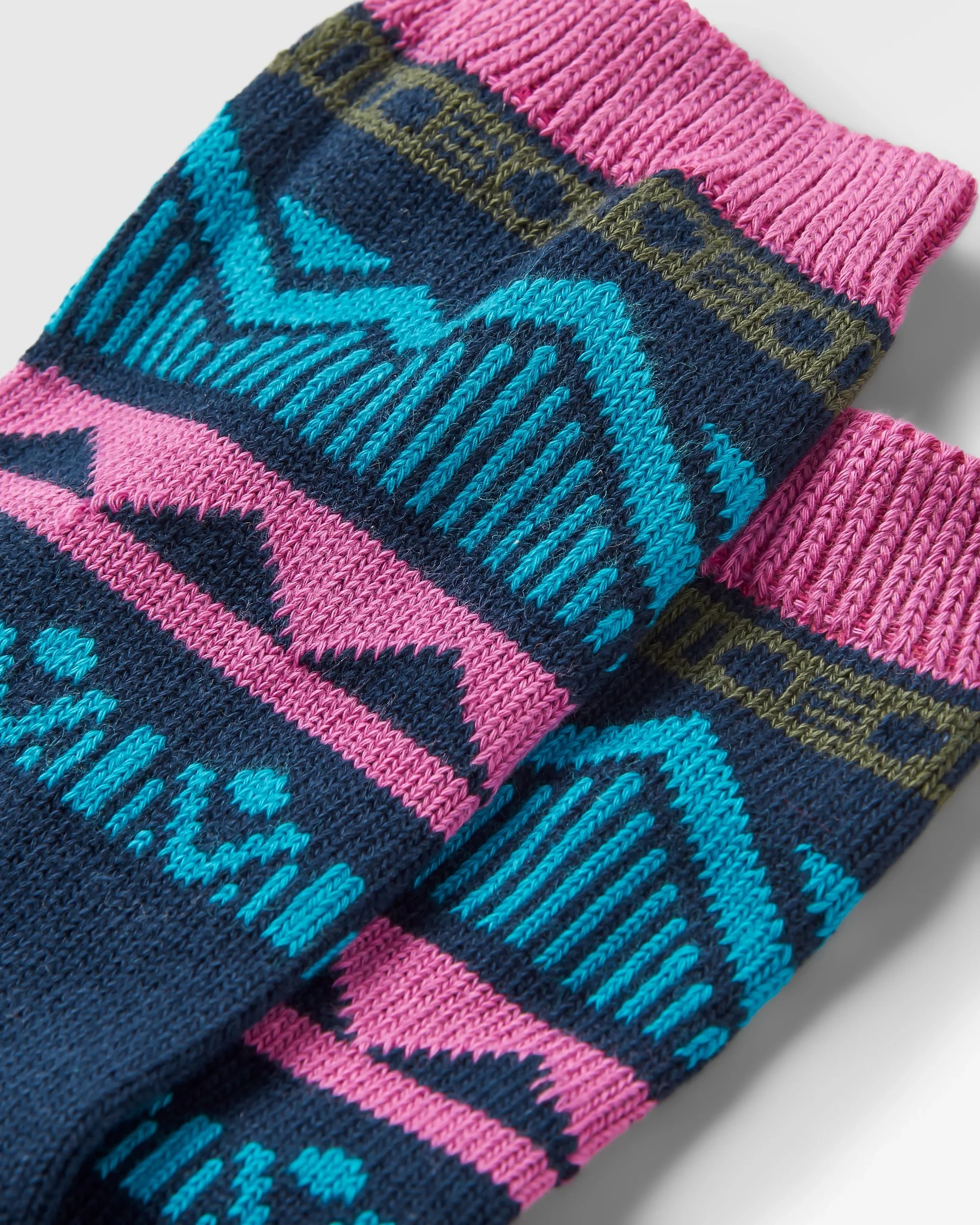 Nettle Organic Patterned Socks - Rich Navy - Image 4