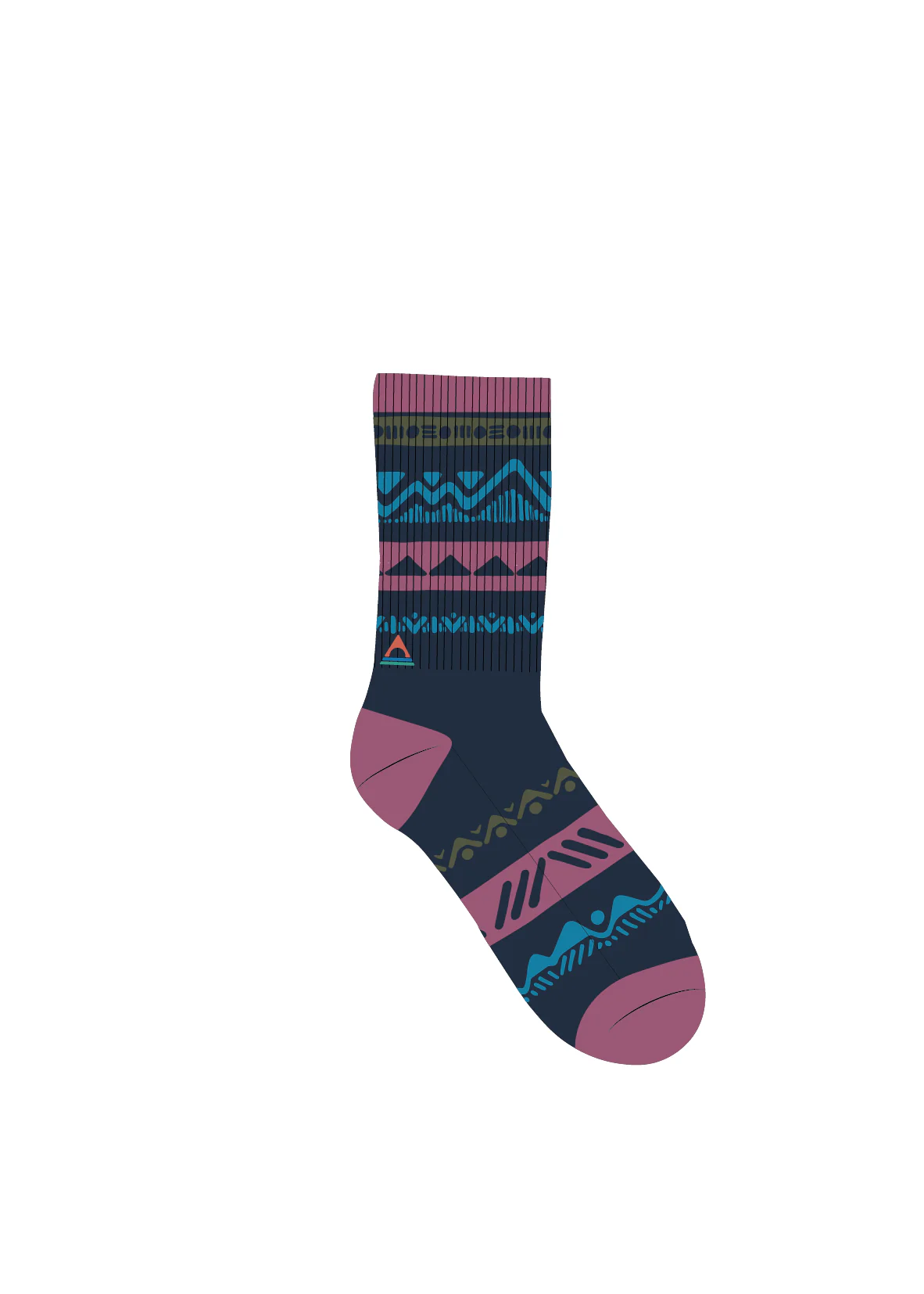 Nettle Organic Patterned Socks - Rich Navy - Image 5