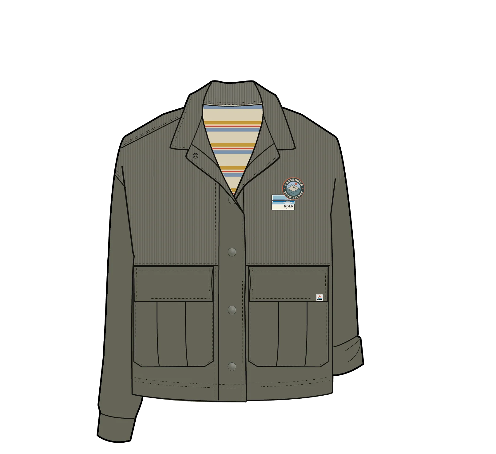 Nomad Corduroy Overshirt - Dusty Olive - Image 6