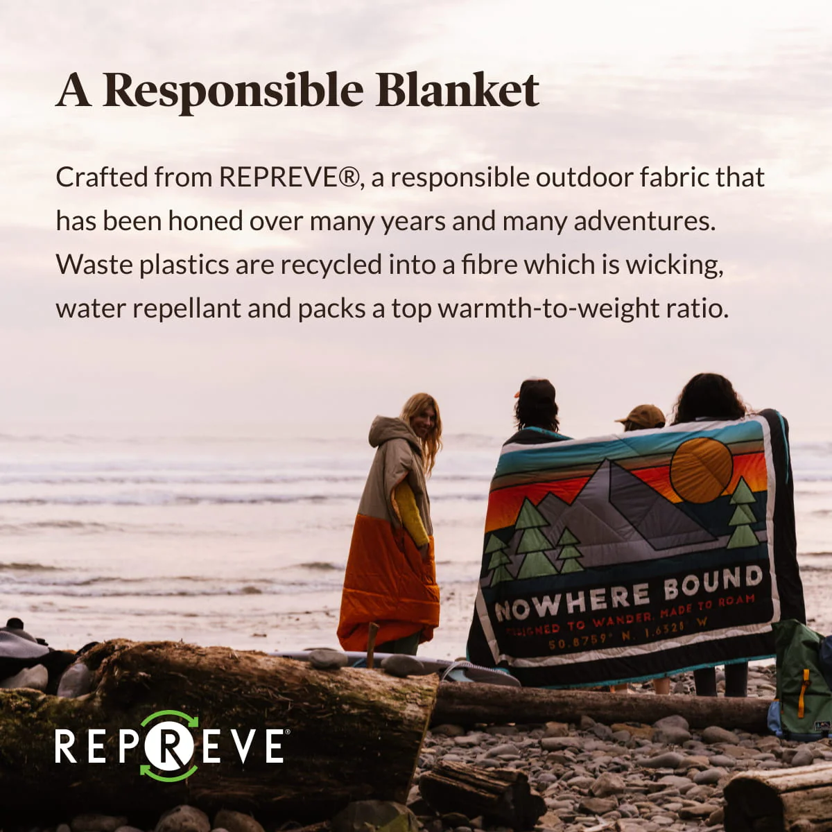 Nomadic Sherpa Blanket - Black 'Nowhere Bound' Print - Image 16