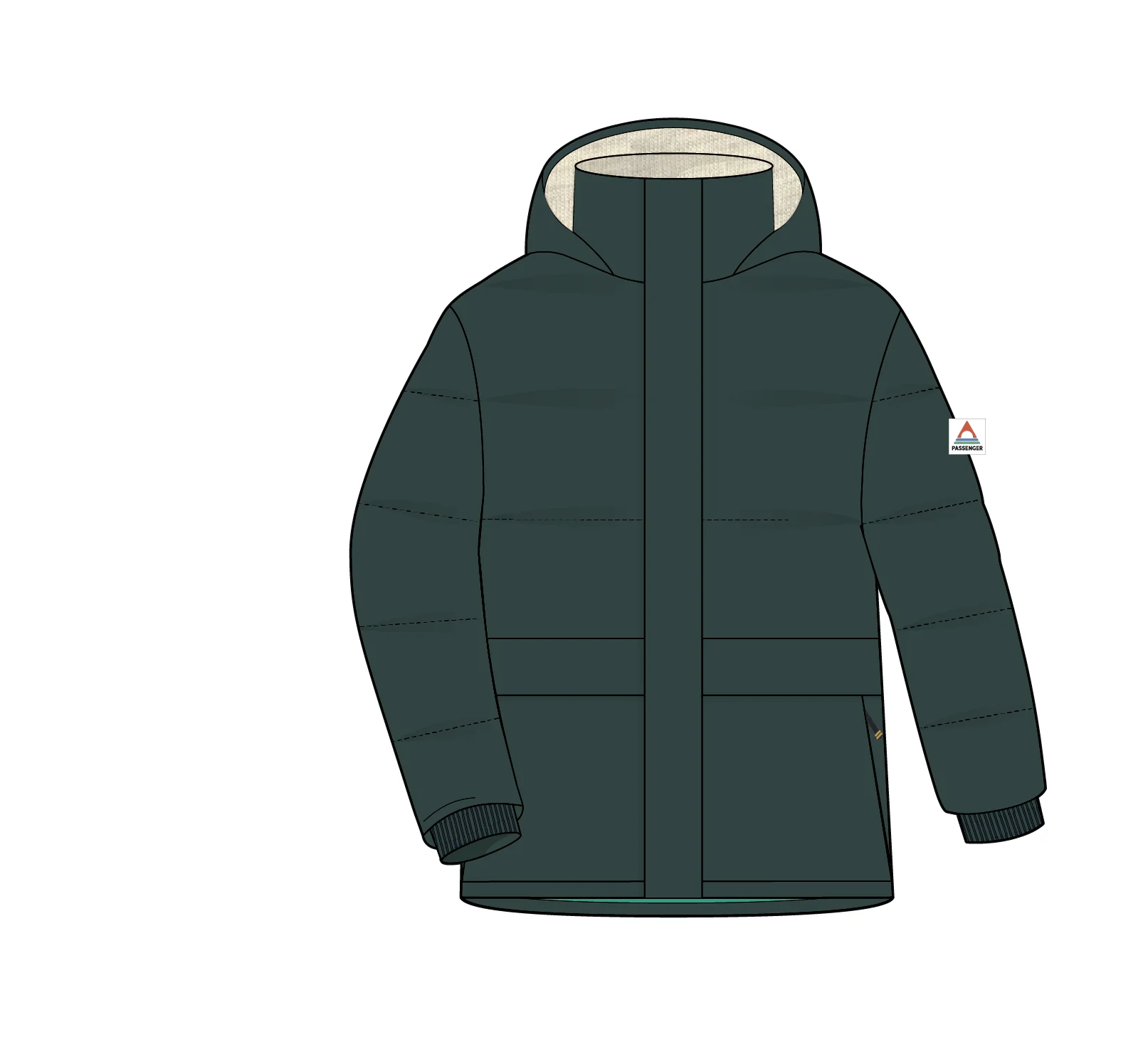 Nook Down Jacket - Dark Fern - Image 11
