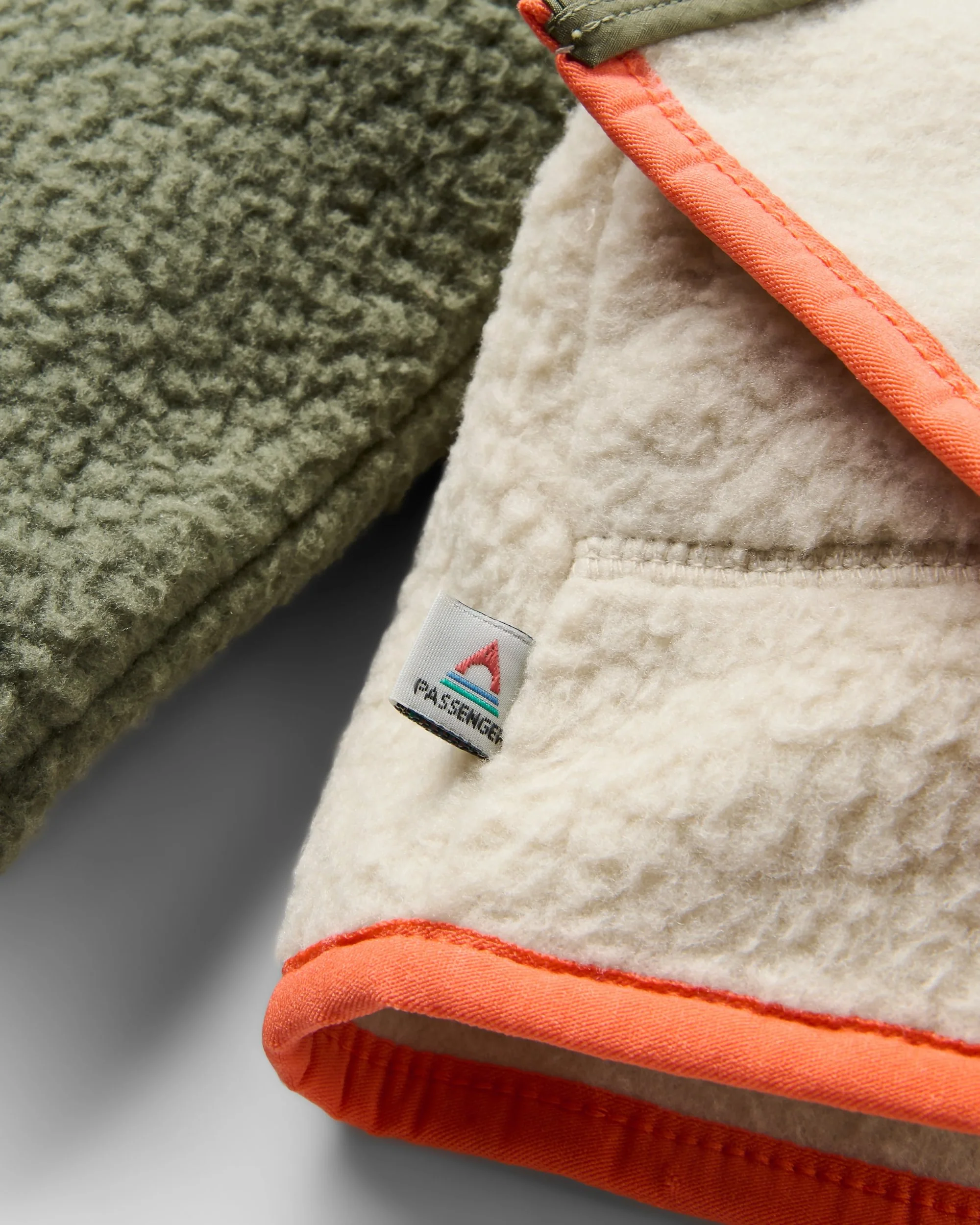 North Coast Full Zip Sherpa Fleece - Dusty Olive/Oatmeal - Image 7