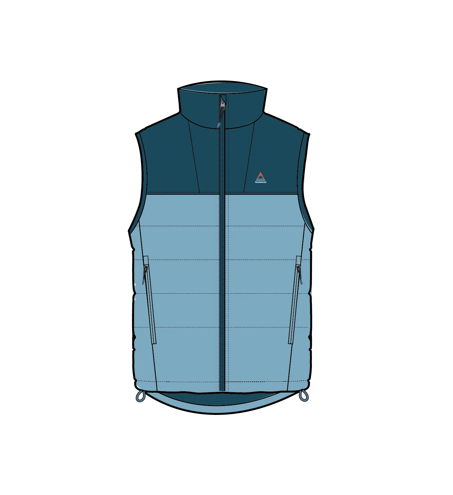 Northstar Down Gilet - Retro Blue/Tidal Blue - Image 9