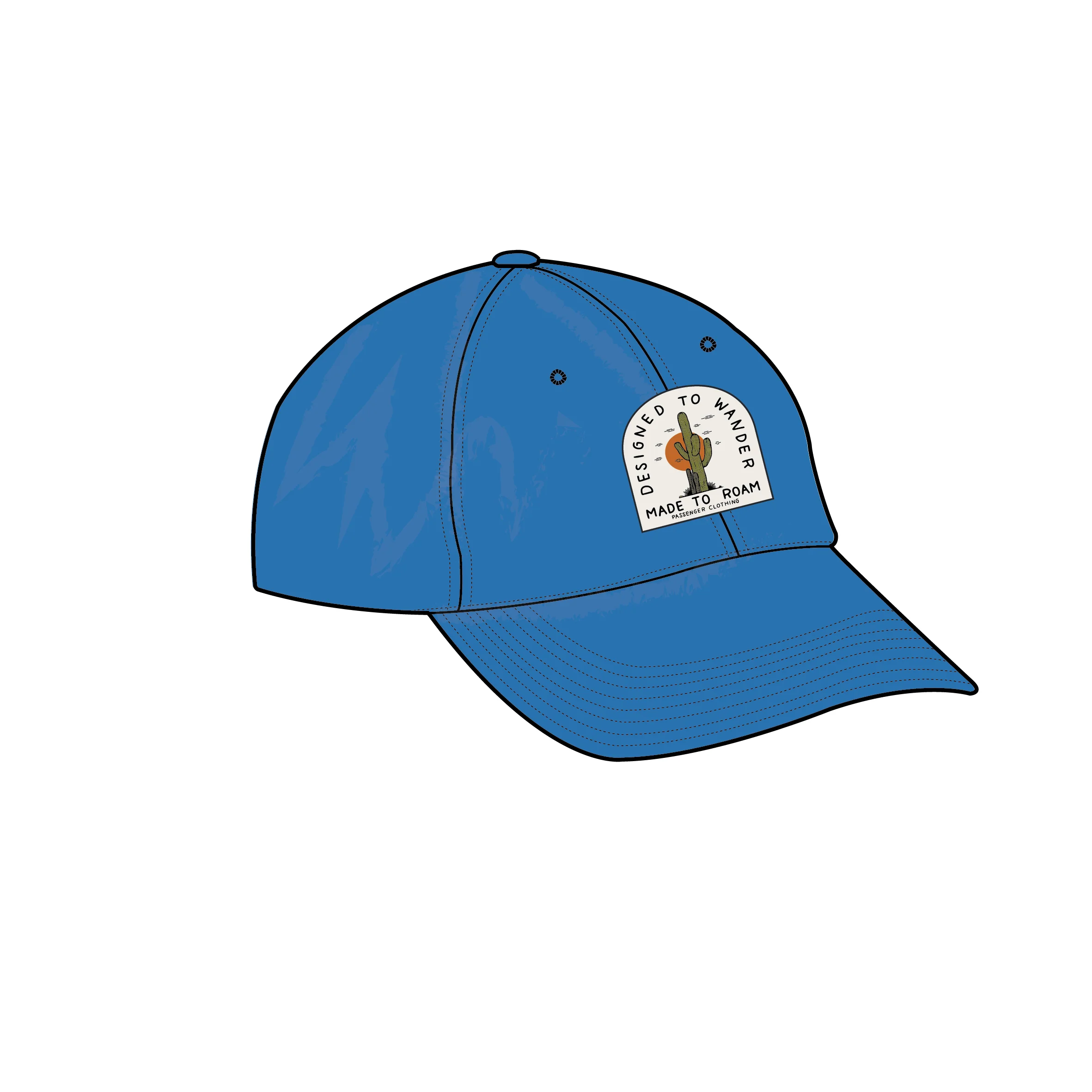 Oakash 6 Panel Cap  - Marine Blue - Image 6