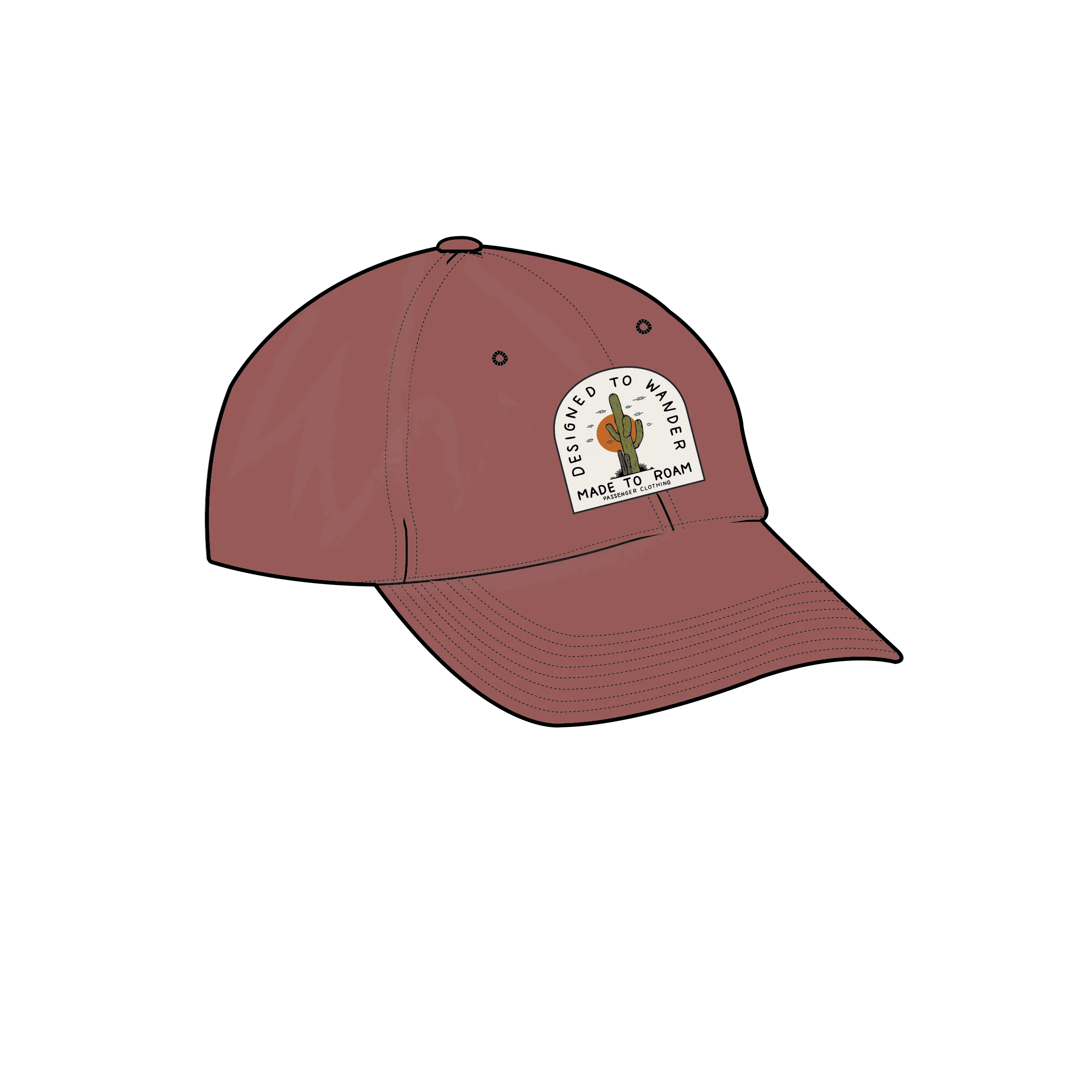 Oakash 6 Panel Cap  - Redwood - Image 6