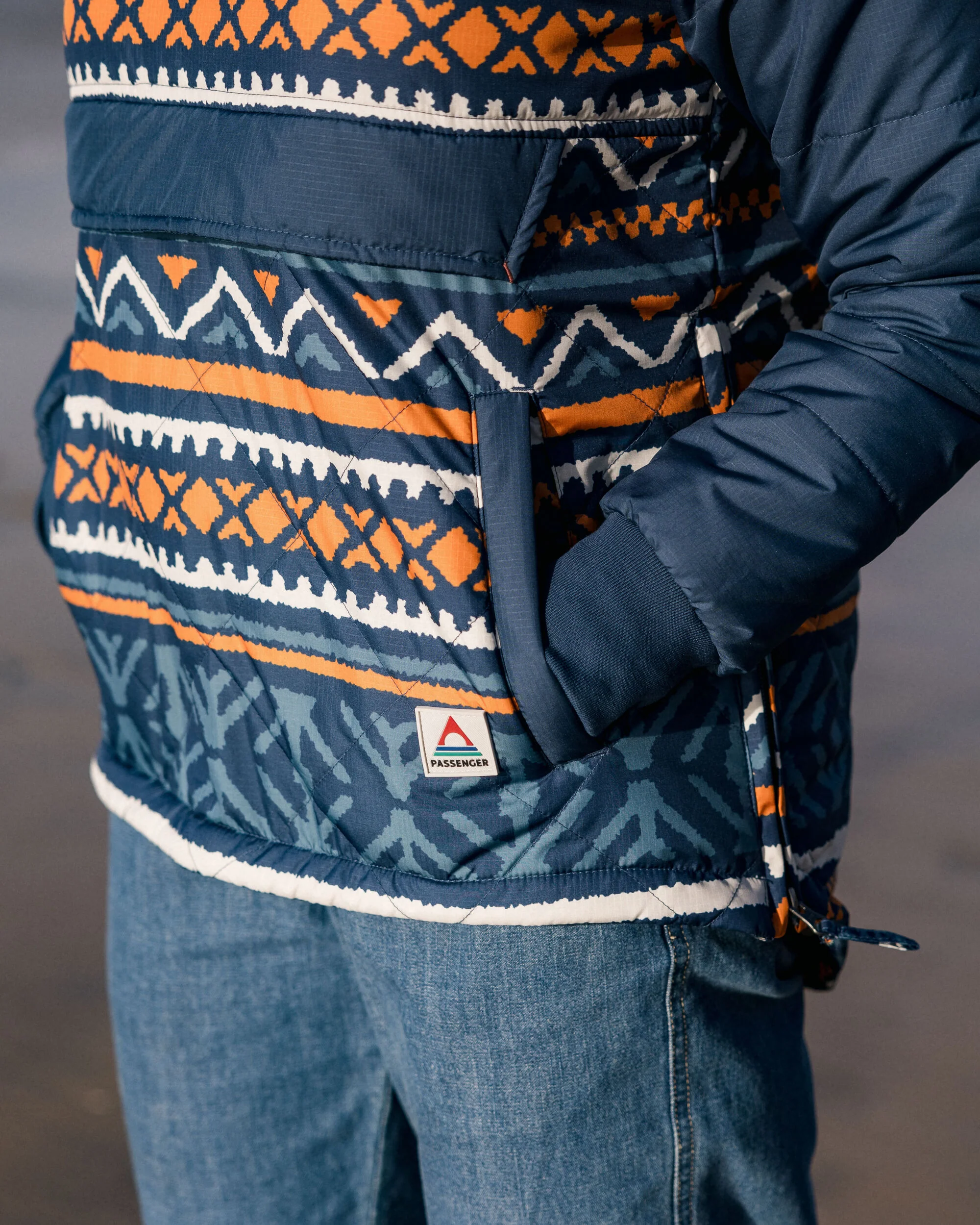 Ocean Insulated Anorak - Homespun Stripe Navy - Image 3