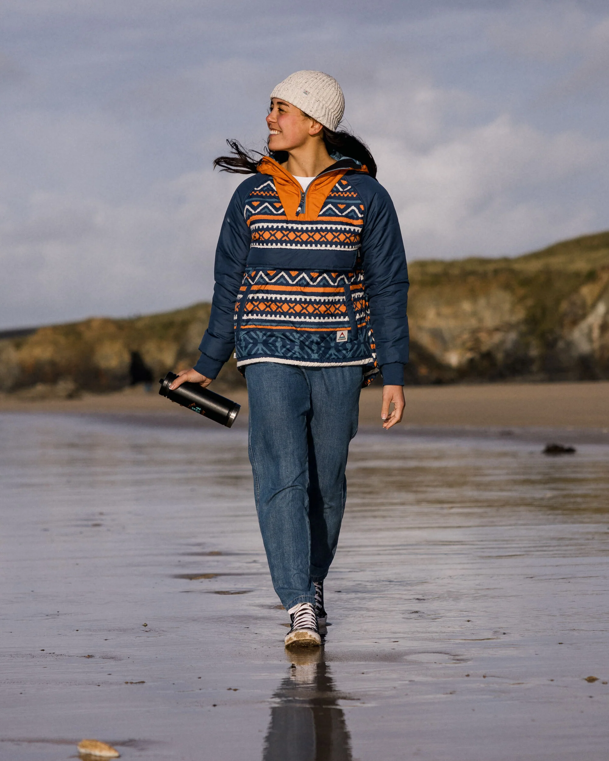 Ocean Insulated Anorak - Homespun Stripe Navy - Image 5